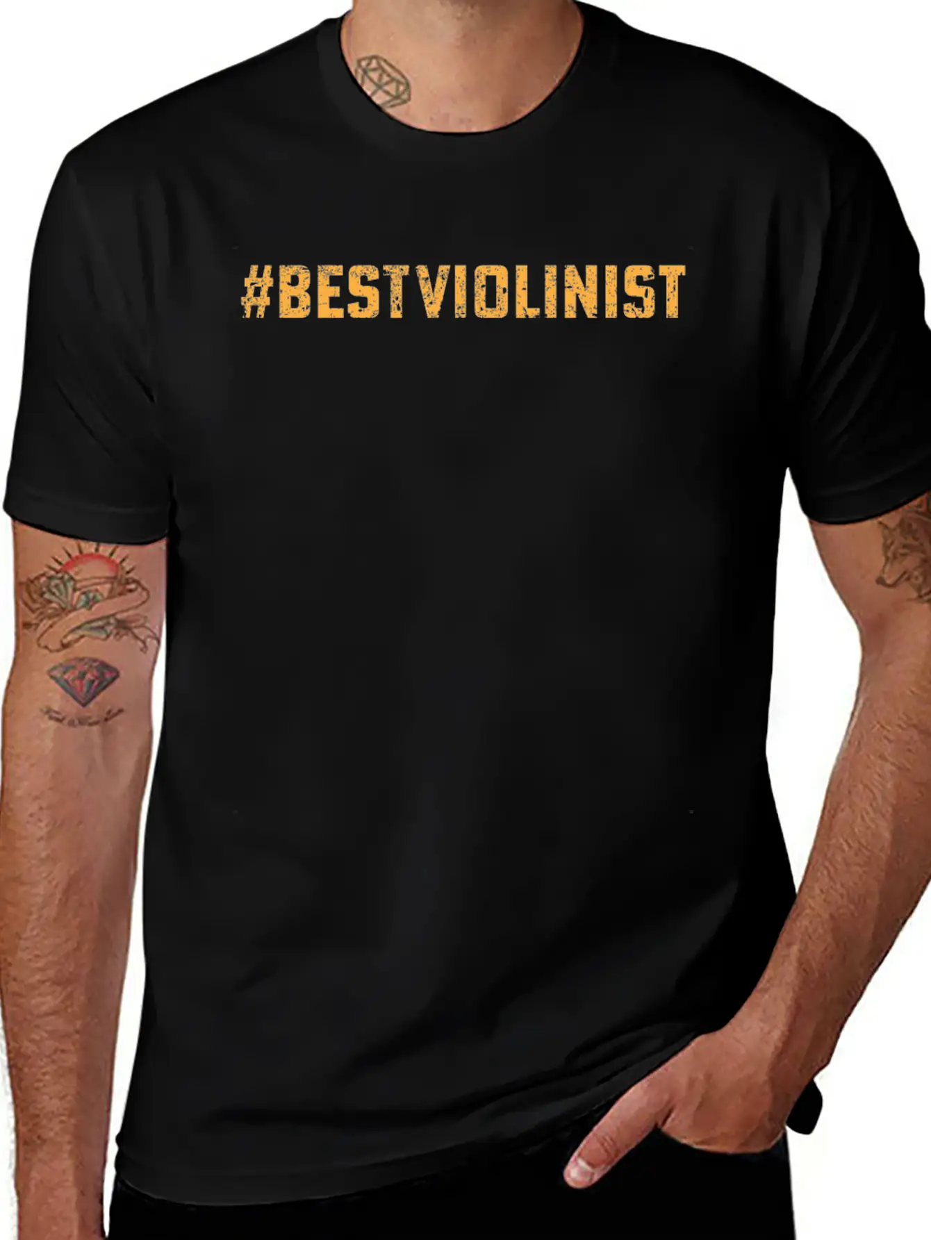 #BestViolinist Violin Player Musician Violinist Vi Unisex Casual T-Shirt – Clean Design For Daily Comfort