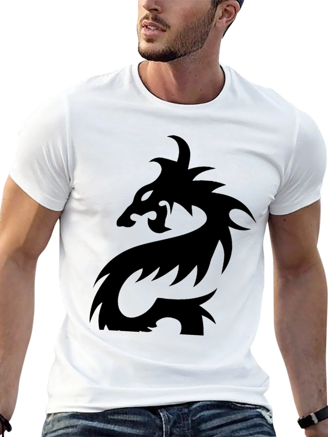 Black Dragon Graphic Tee - Mens Casual T-Shirt