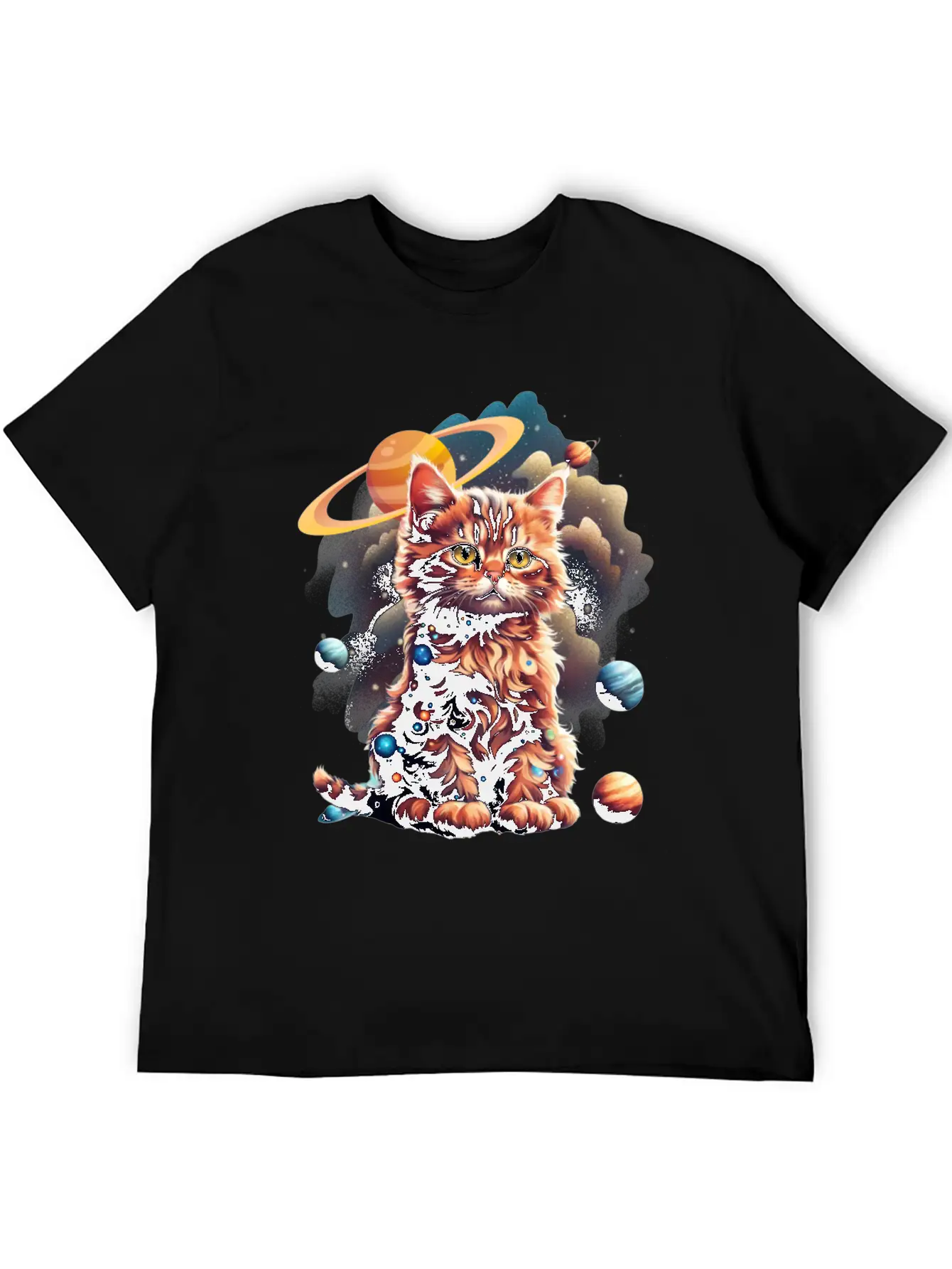 'Cosmos Kitten' Art GD Essential Unisex Summer Tee – Soft Cotton Casual Fit