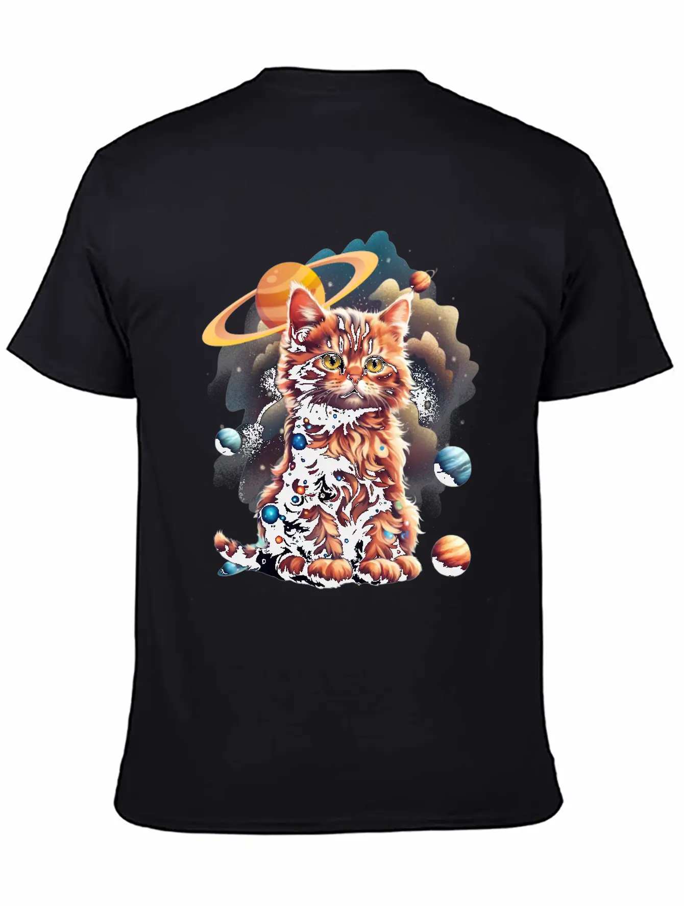 'Cosmos Kitten' Art GD Essential Unisex Summer Tee – Soft Cotton Casual Fit