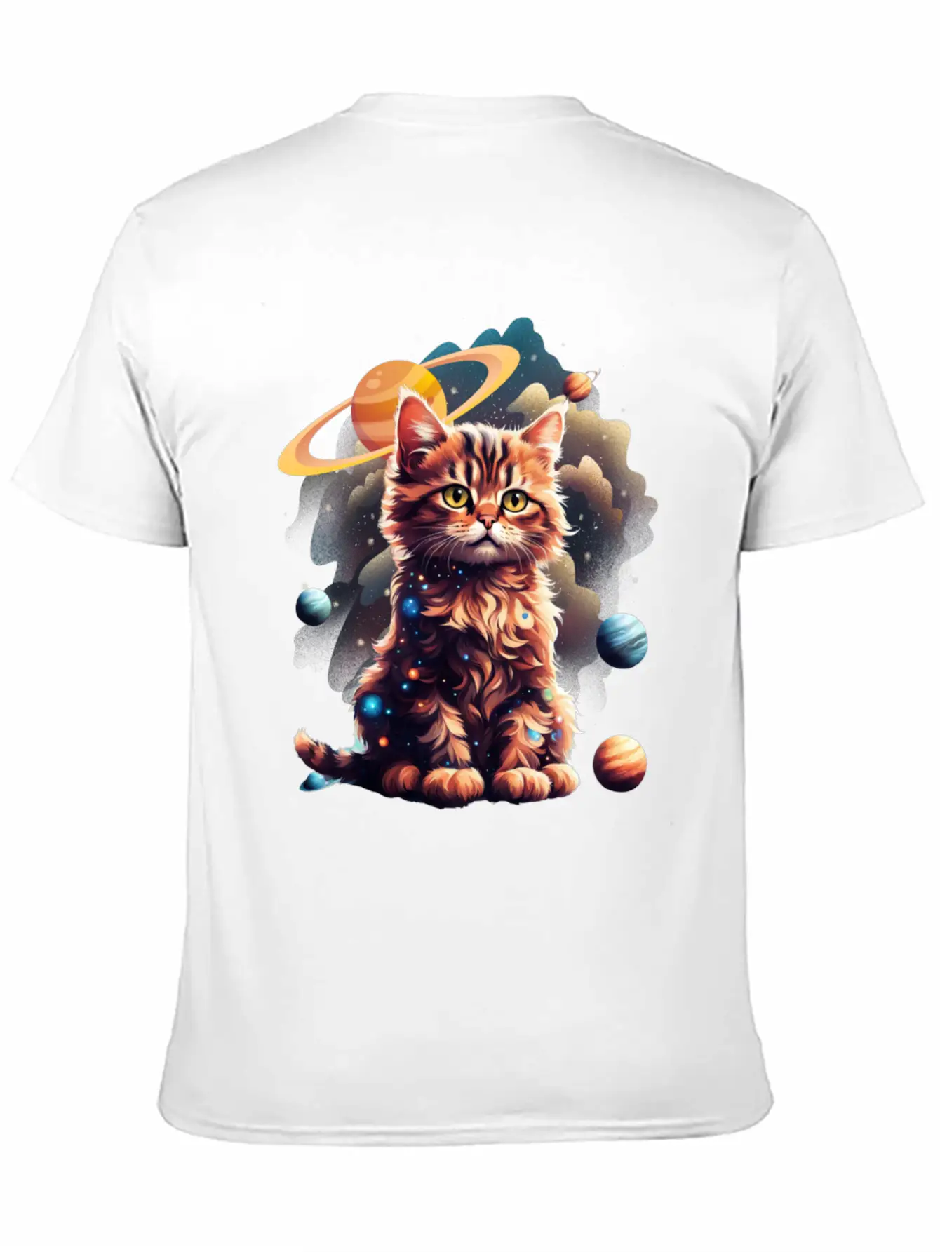 'Cosmos Kitten' Art GD Essential Unisex Summer Tee – Soft Cotton Casual Fit