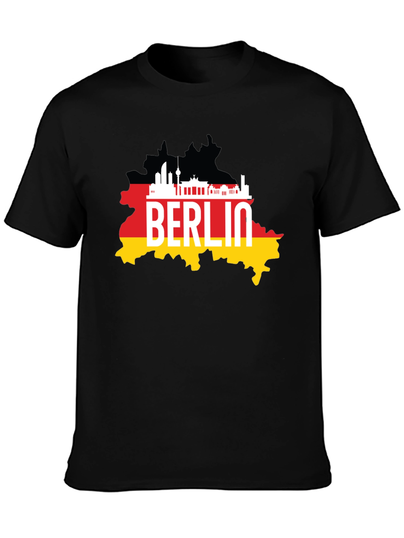 Berlin Germany Map Black T-Shirt