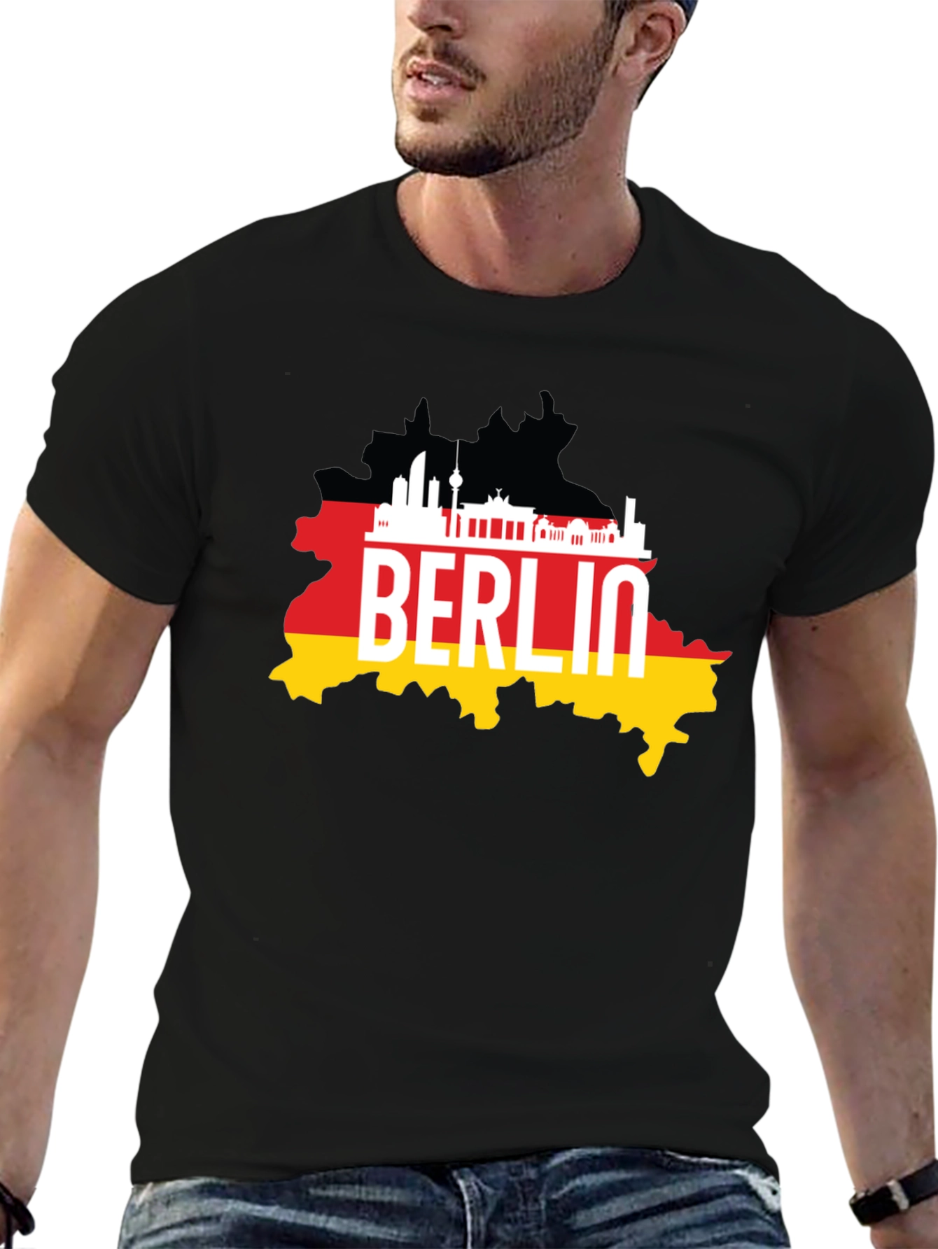 Berlin Germany Map Black T-Shirt