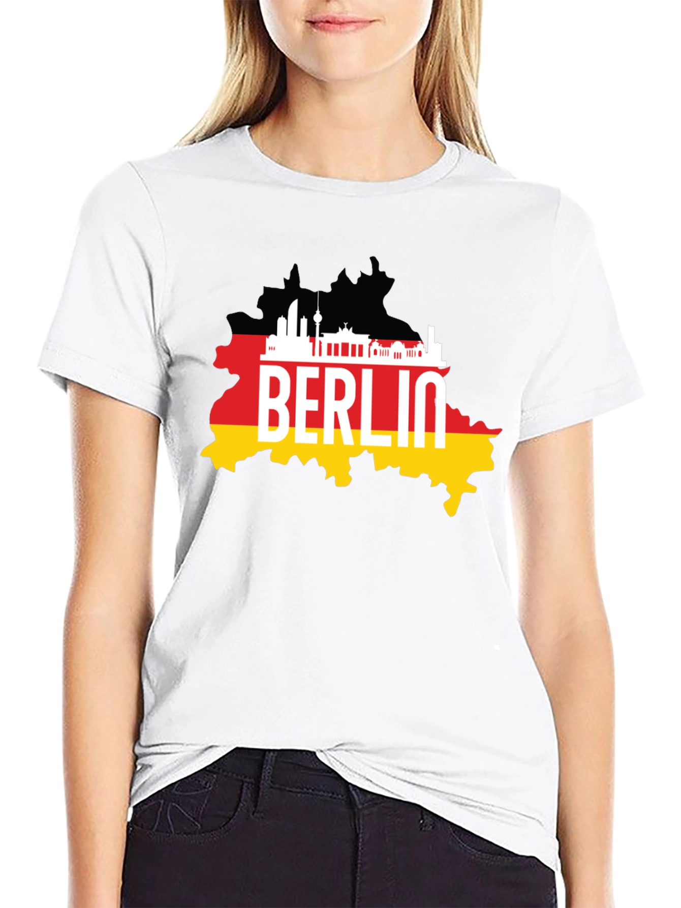 Berlin Germany Map Black T-Shirt