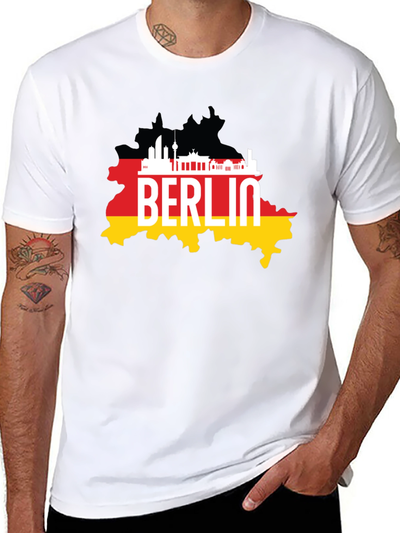 Berlin Germany Map Black T-Shirt