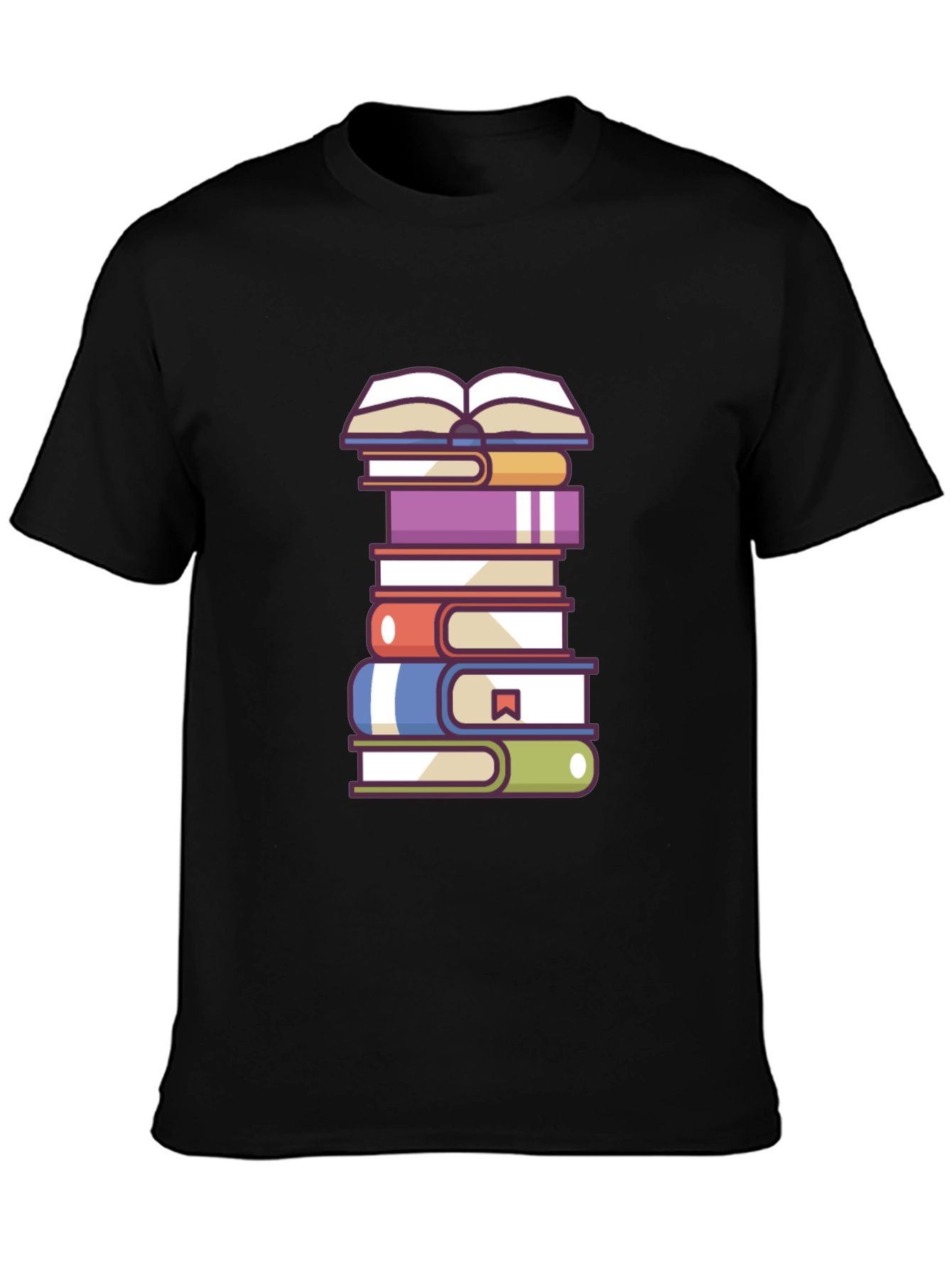Book Lovers T-Shirt - Stacked Books Design