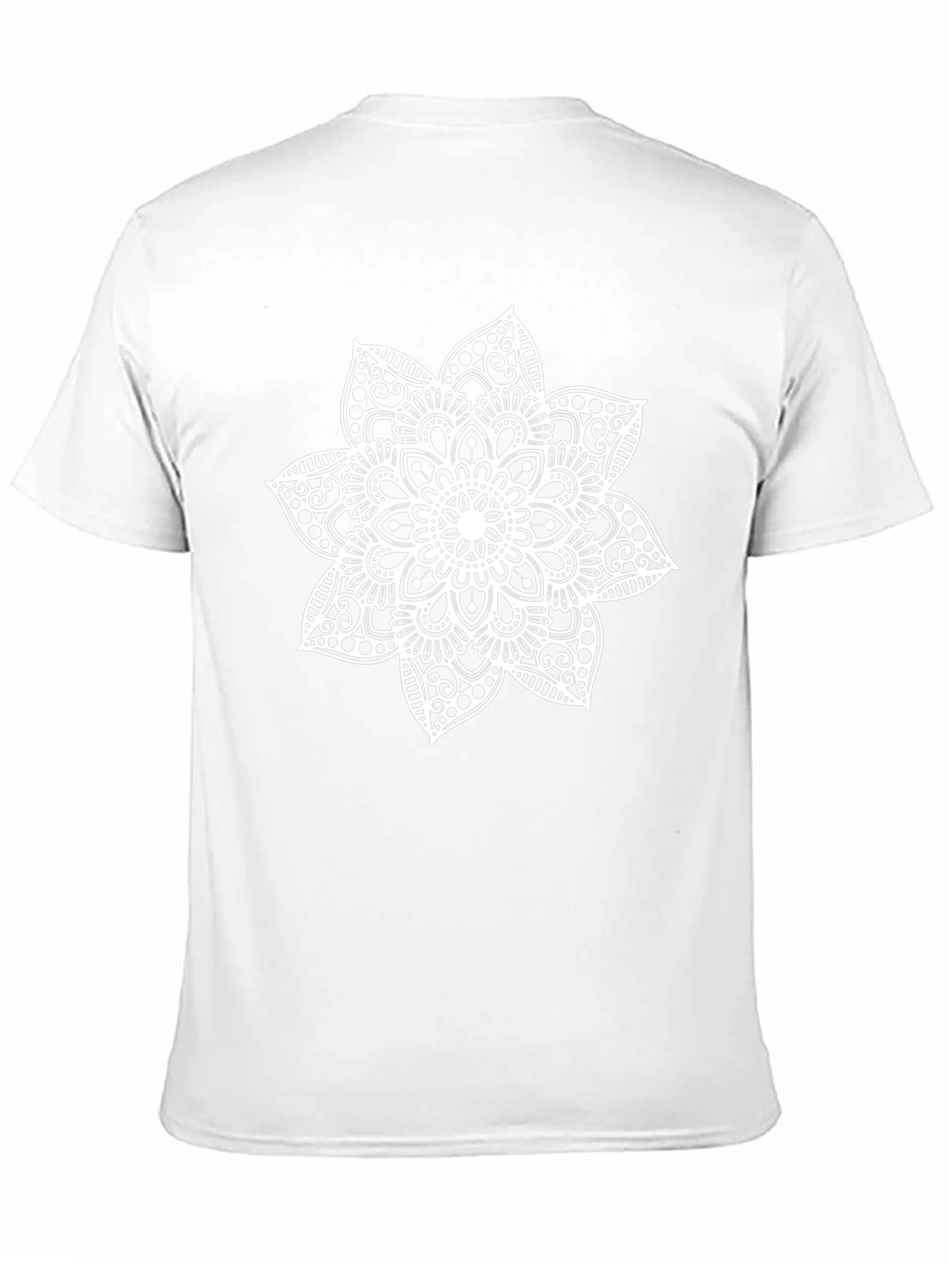 Black Tee with White Mandala Design