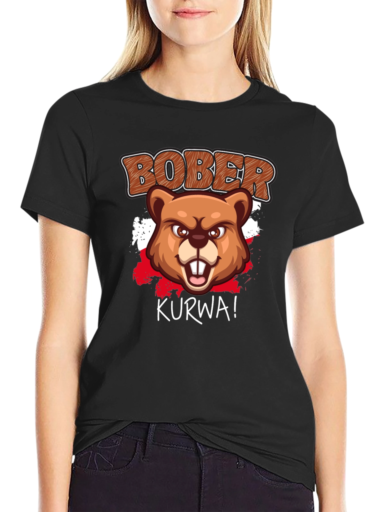 Bober Kurwa! Graphic T-Shirt - Beaver Humor Tee