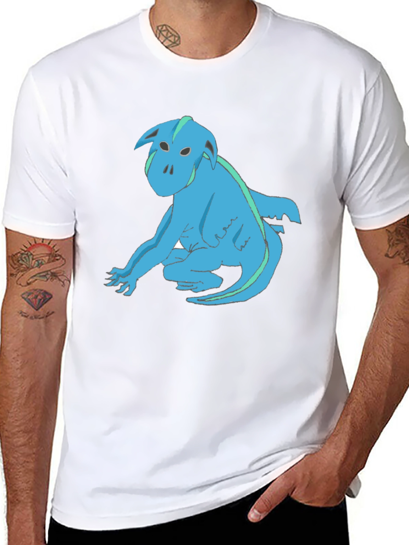 Blue Creature Graphic T-Shirt