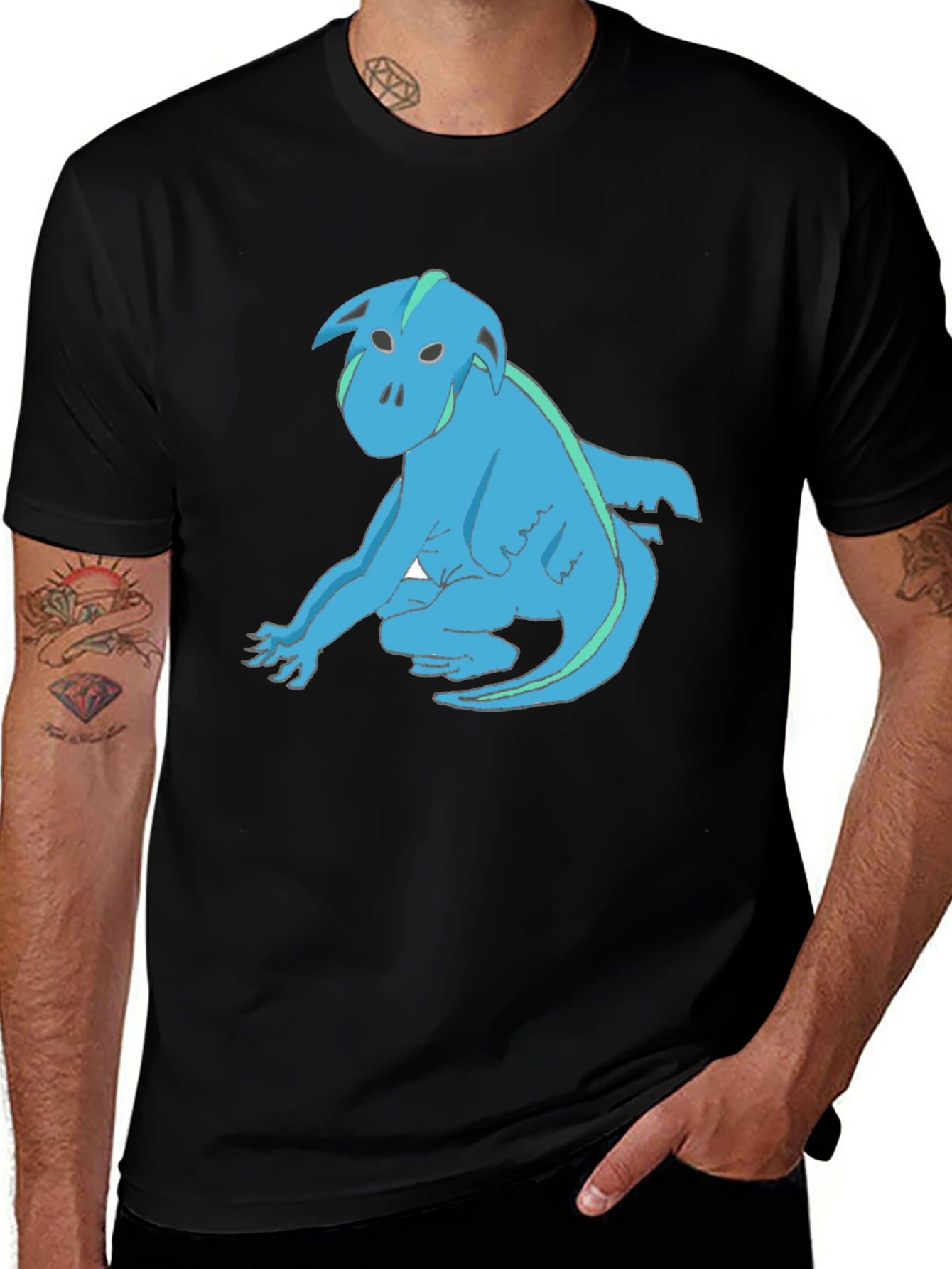 Blue Creature Graphic T-Shirt