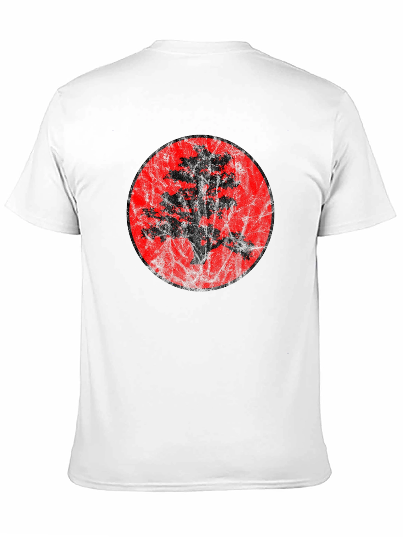 Bonsai Tree Silhouette Graphic Black T-Shirt