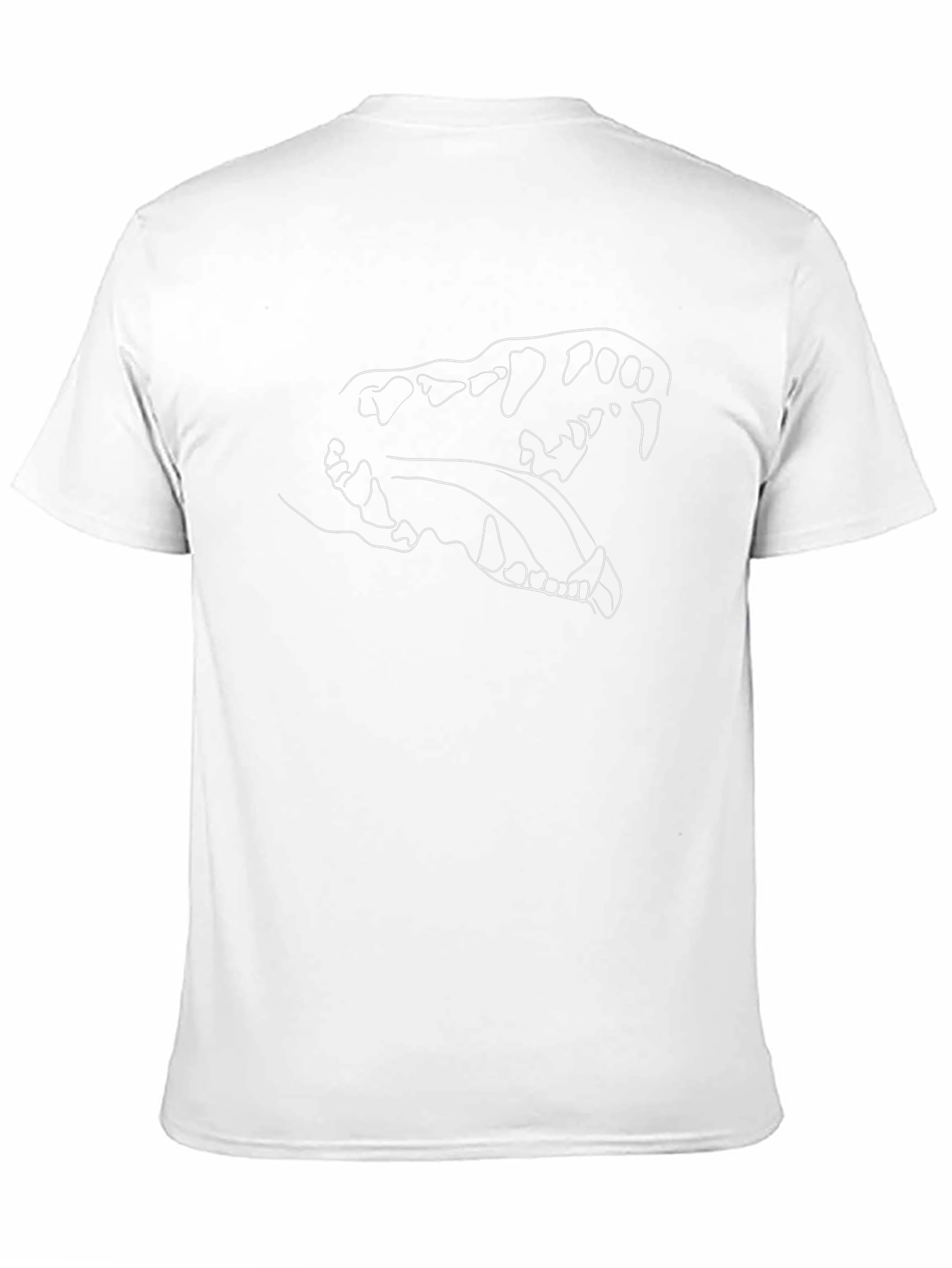 Black T-Shirt with Dog Skull Outline Graphic