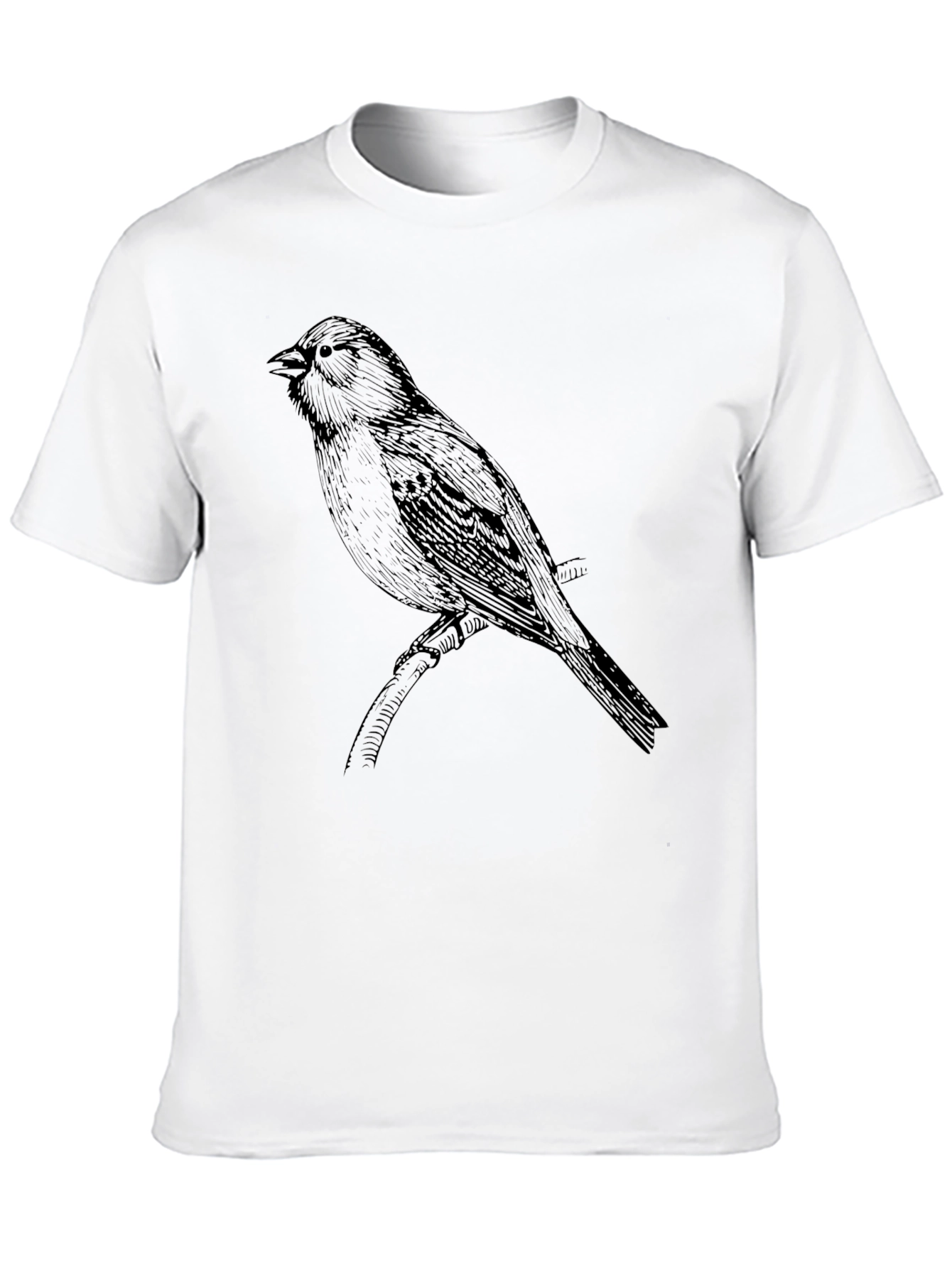 Bird Print Black T-Shirt