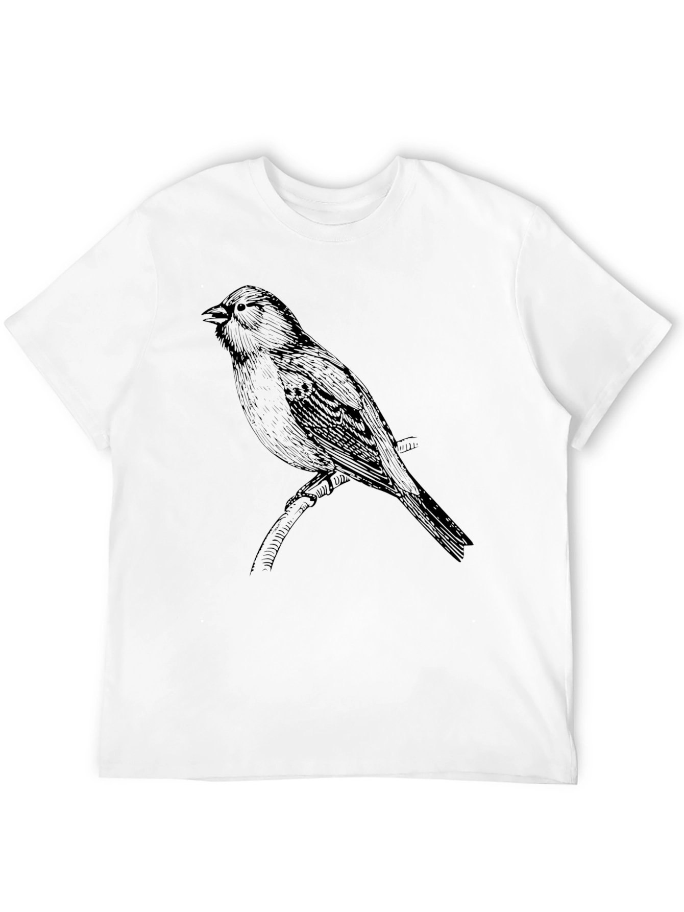 Bird Print Black T-Shirt