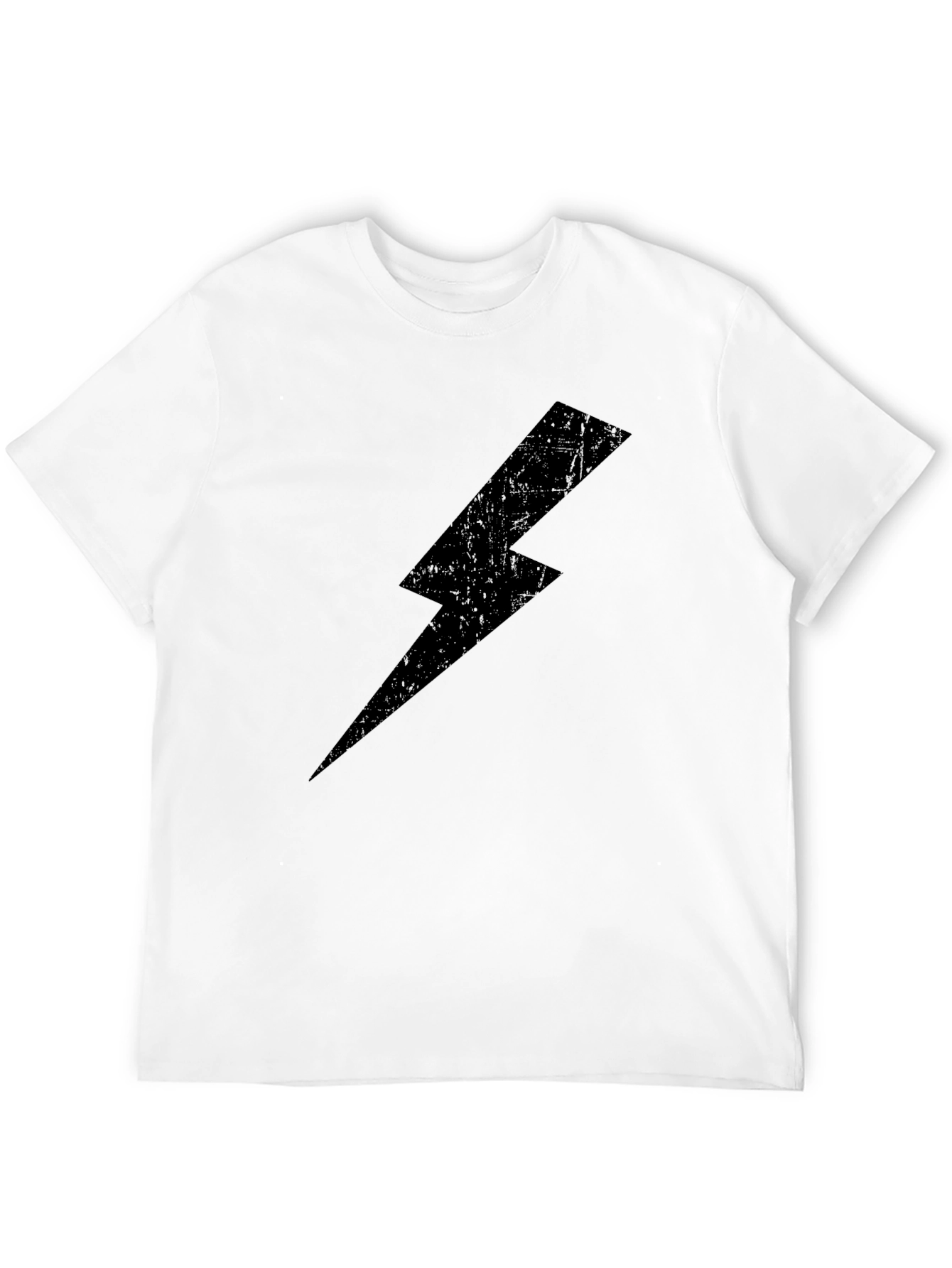 Black Lightning Bolt Graphic Tee - Casual Cotton T-Shirt