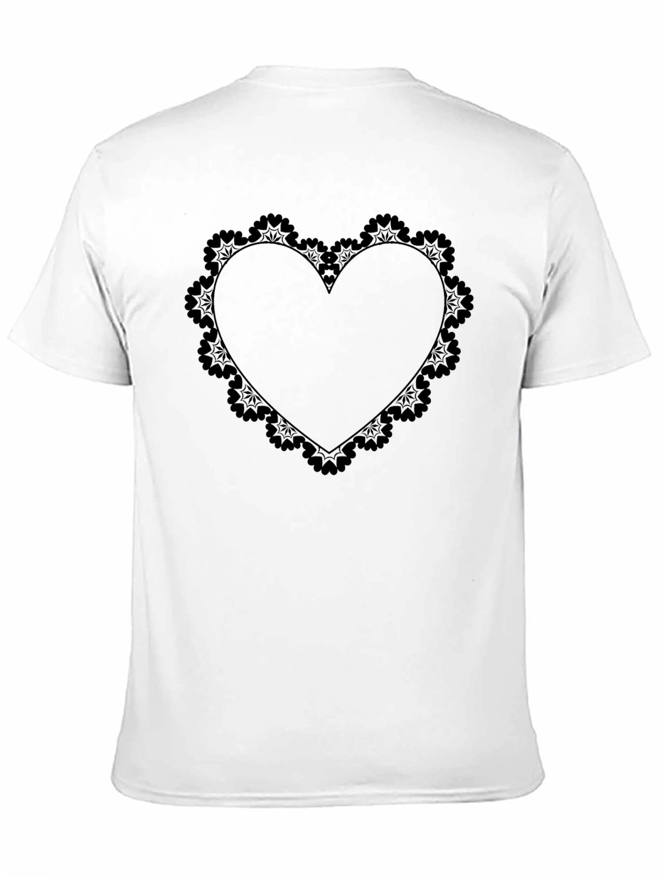 Black Heart Lace Graphic Tee - Soft Cotton