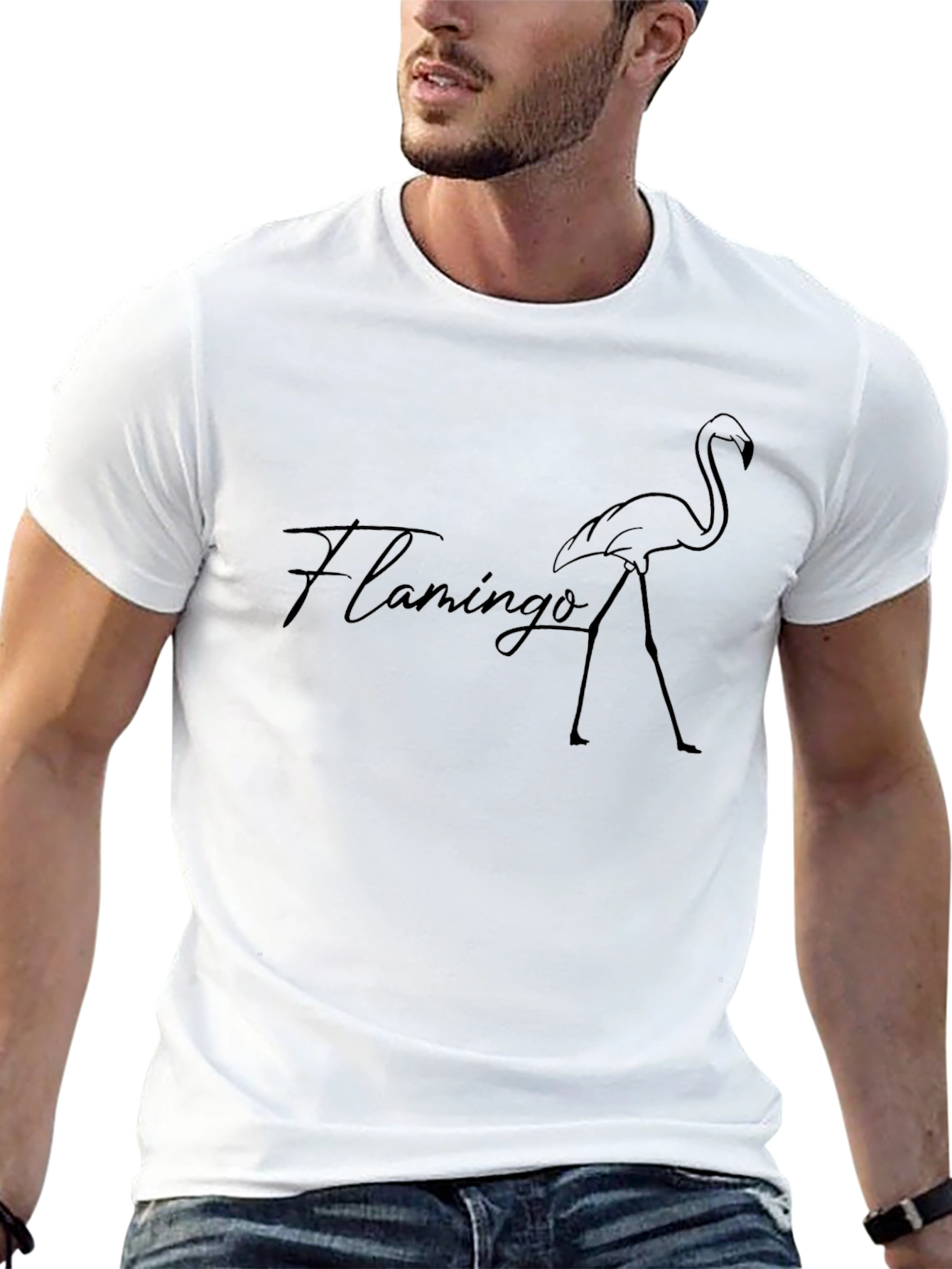 Black Flamingo Graphic Tee - Stylish Mens T-Shirt