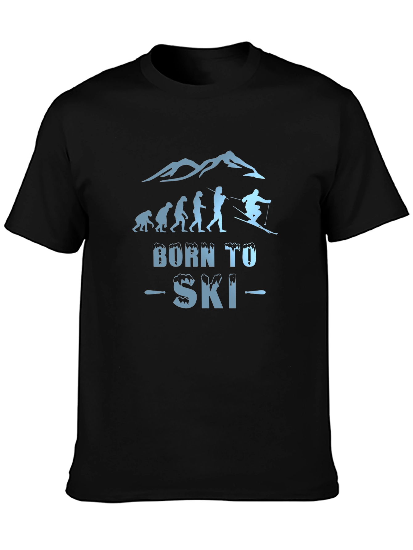 Born to Ski Evolution Graphic Tee - Black