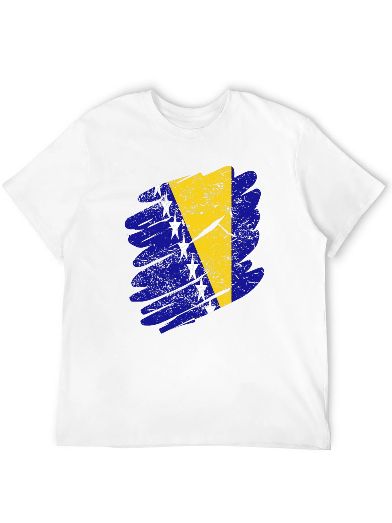 Bosnia Flag T-Shirt - Distressed Design - Black
