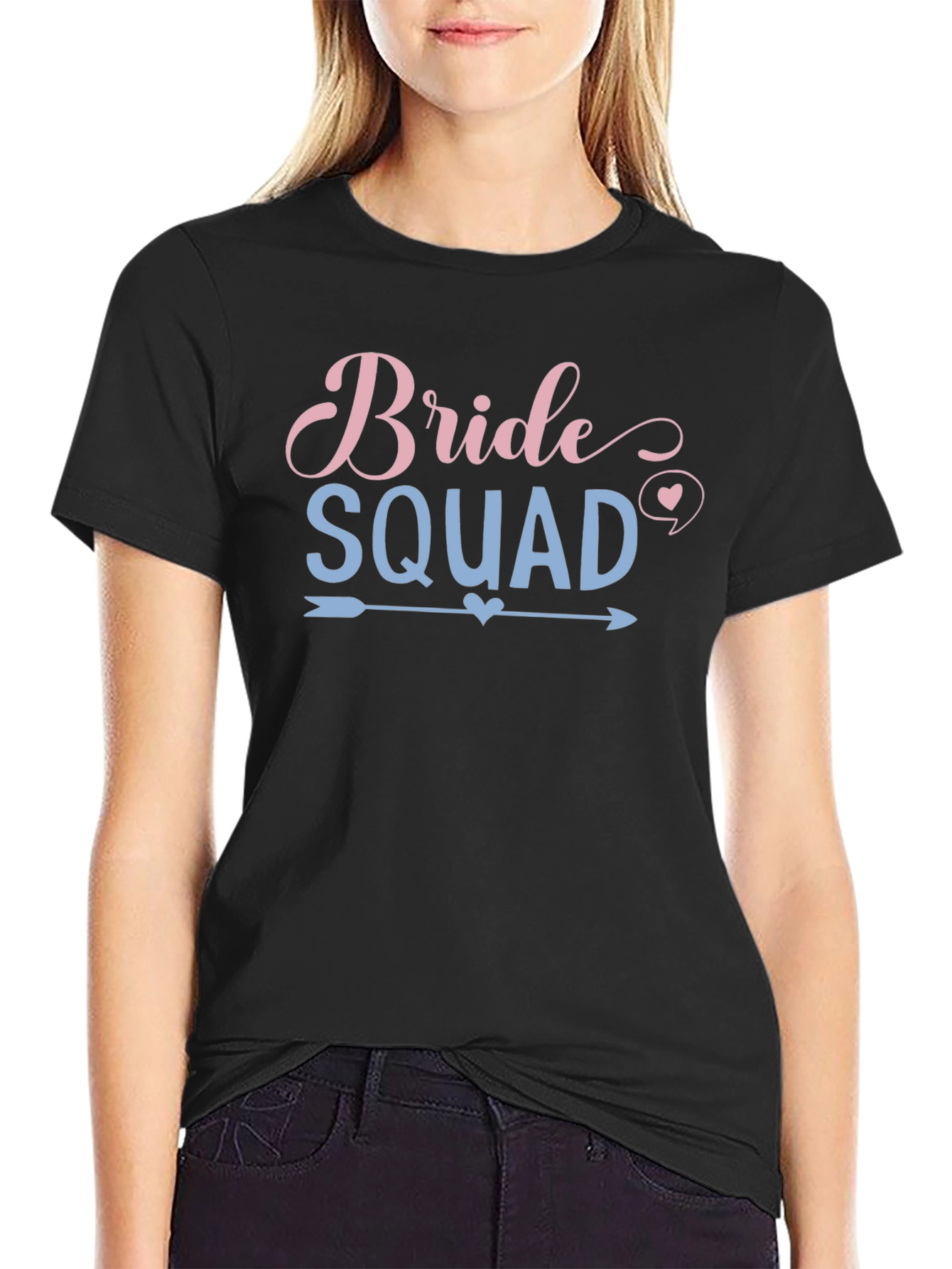 Bride Squad Tee - Black Crew Neck T-Shirt
