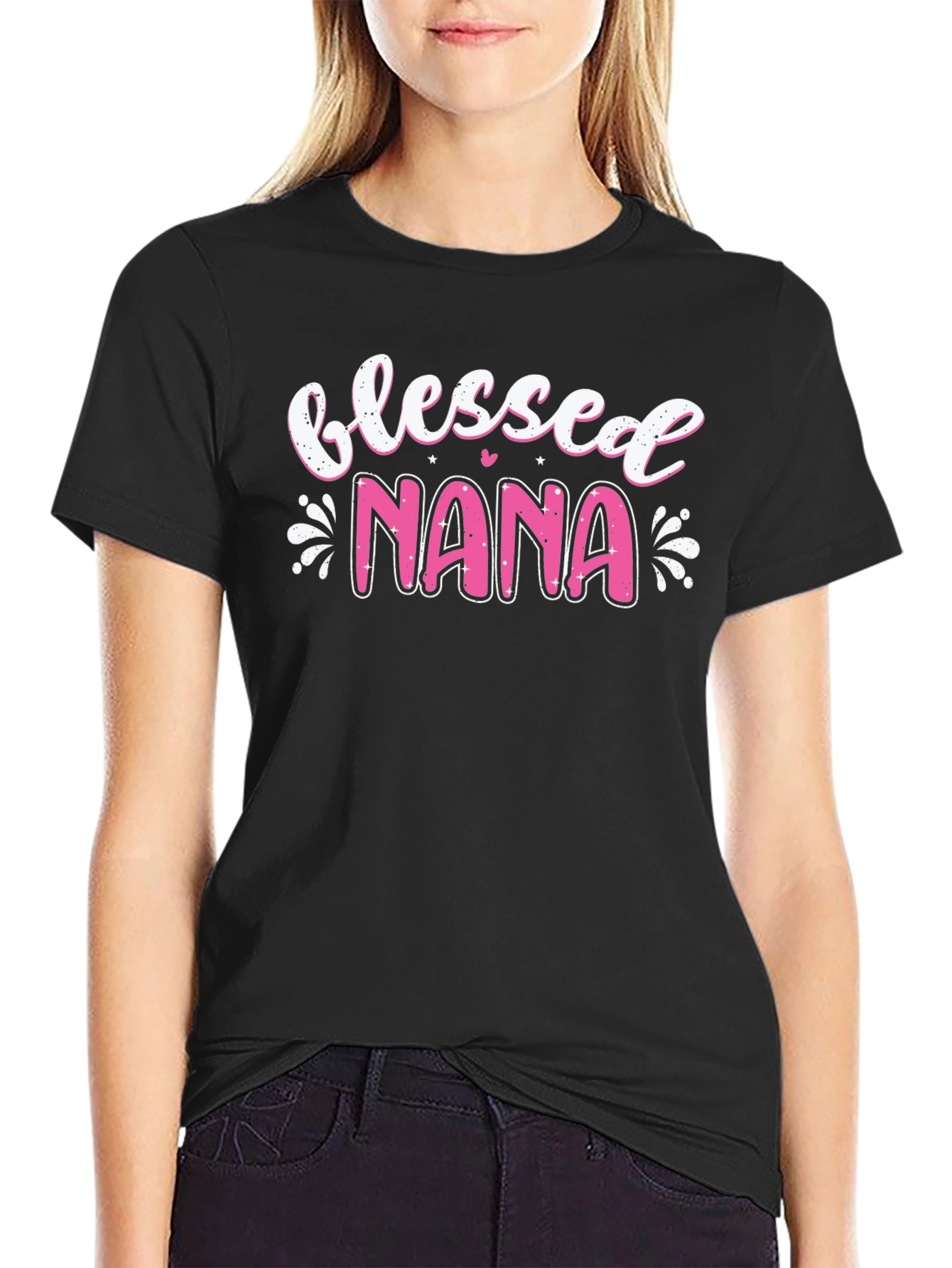 Blessed Nana Graphic T-Shirt - Black