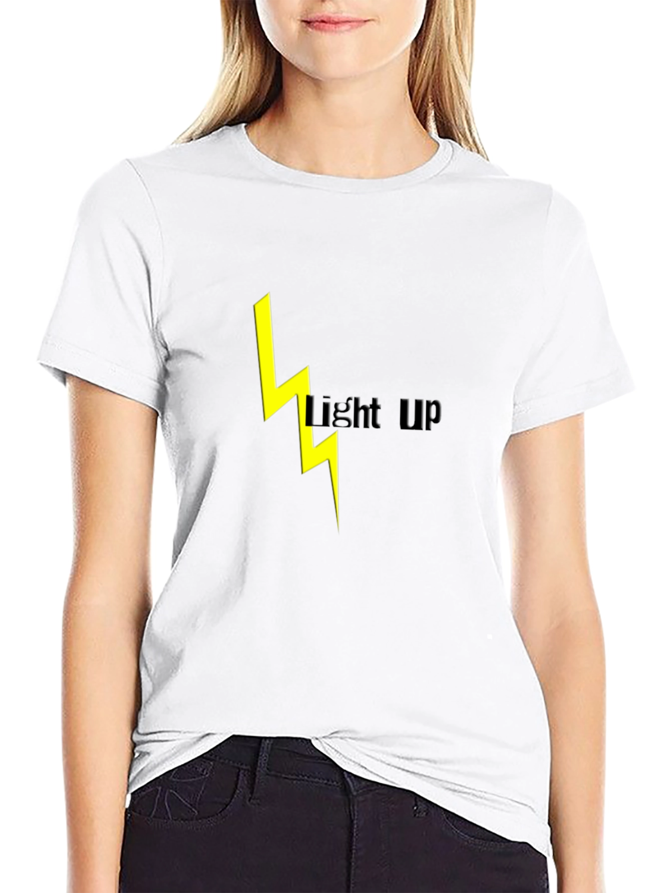 Black Lightning Bolt Light Up Graphic Tee