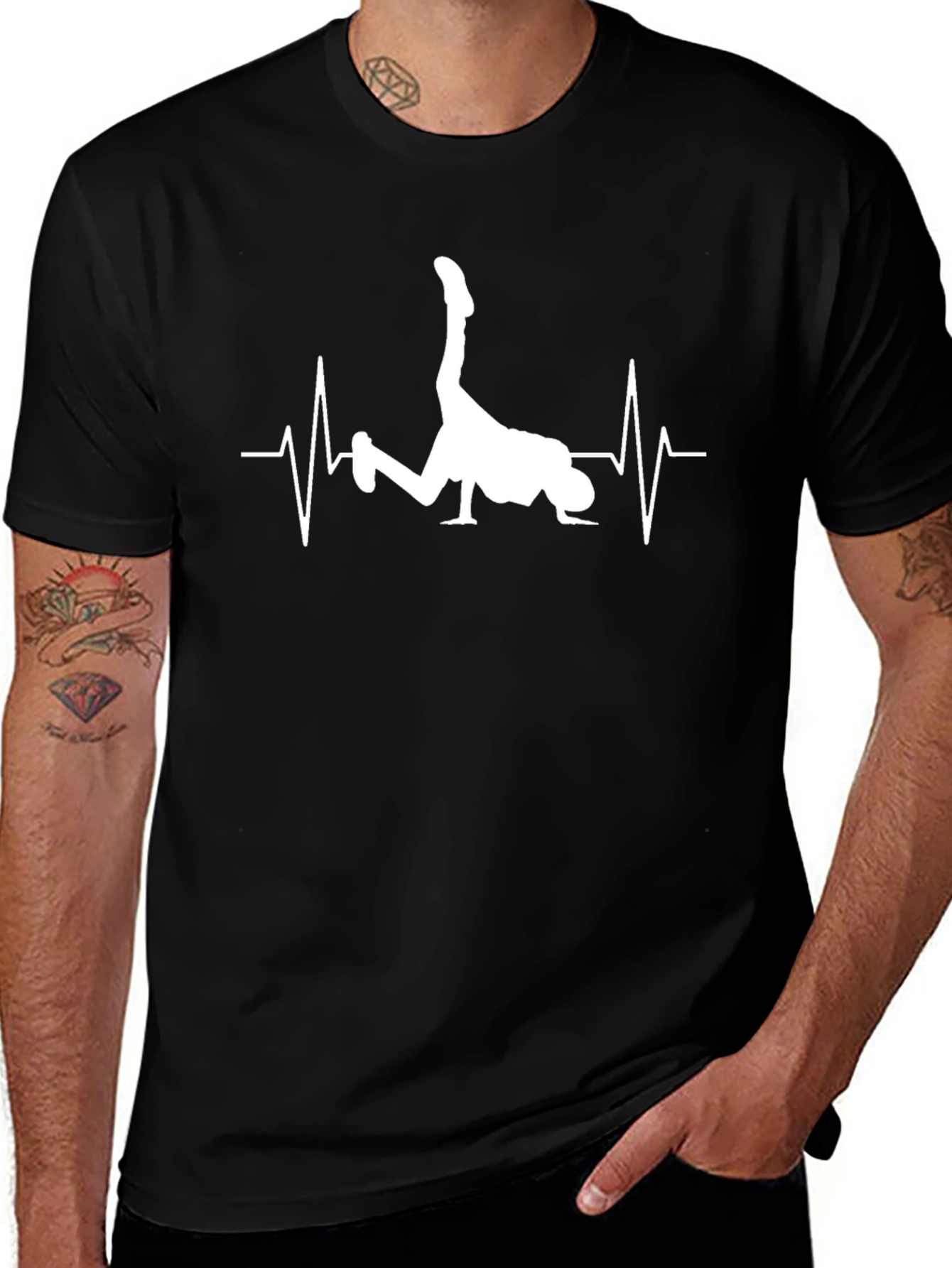 Breakdance Heartbeat T-Shirt - Black