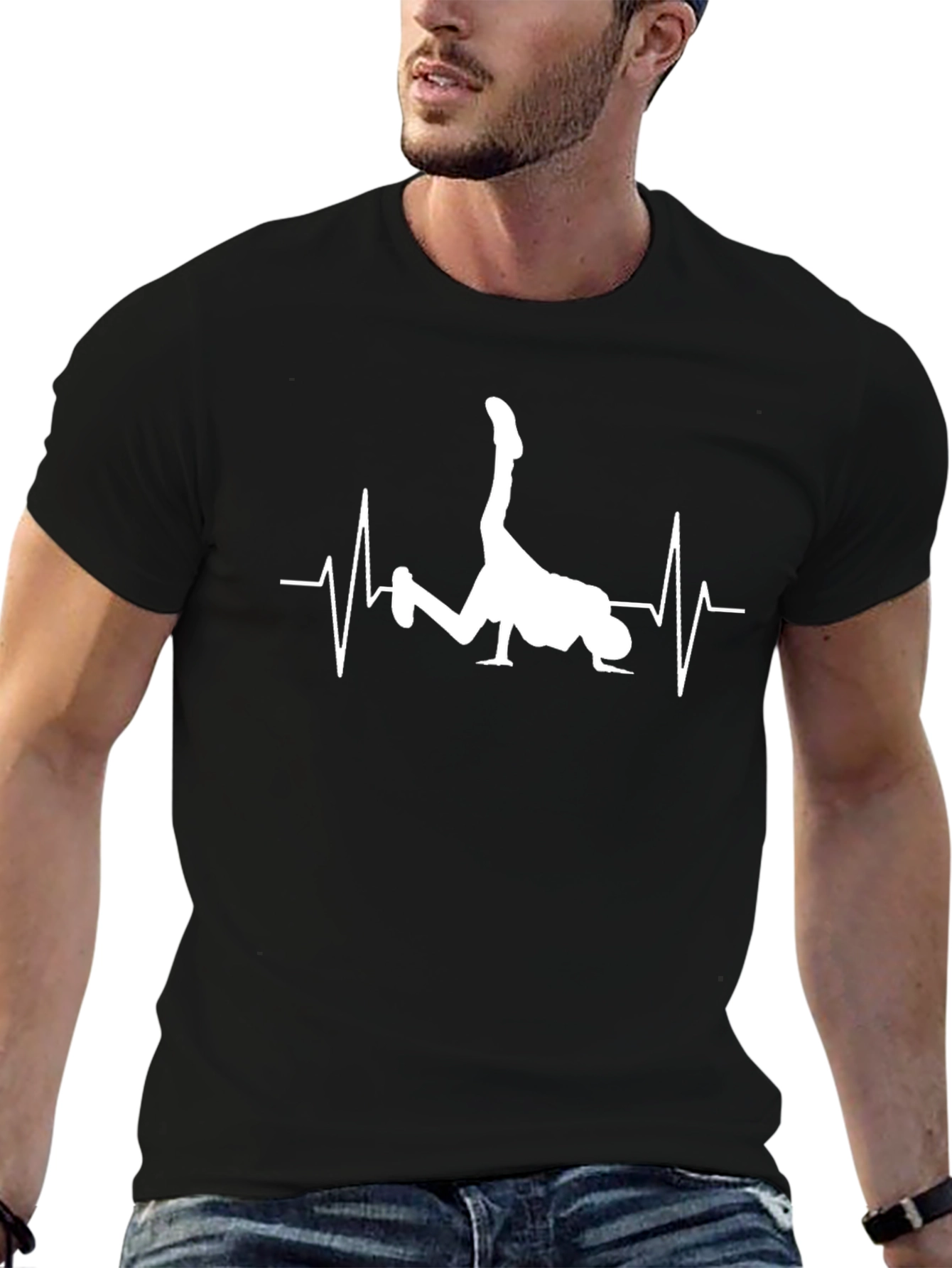 Breakdance Heartbeat T-Shirt - Black