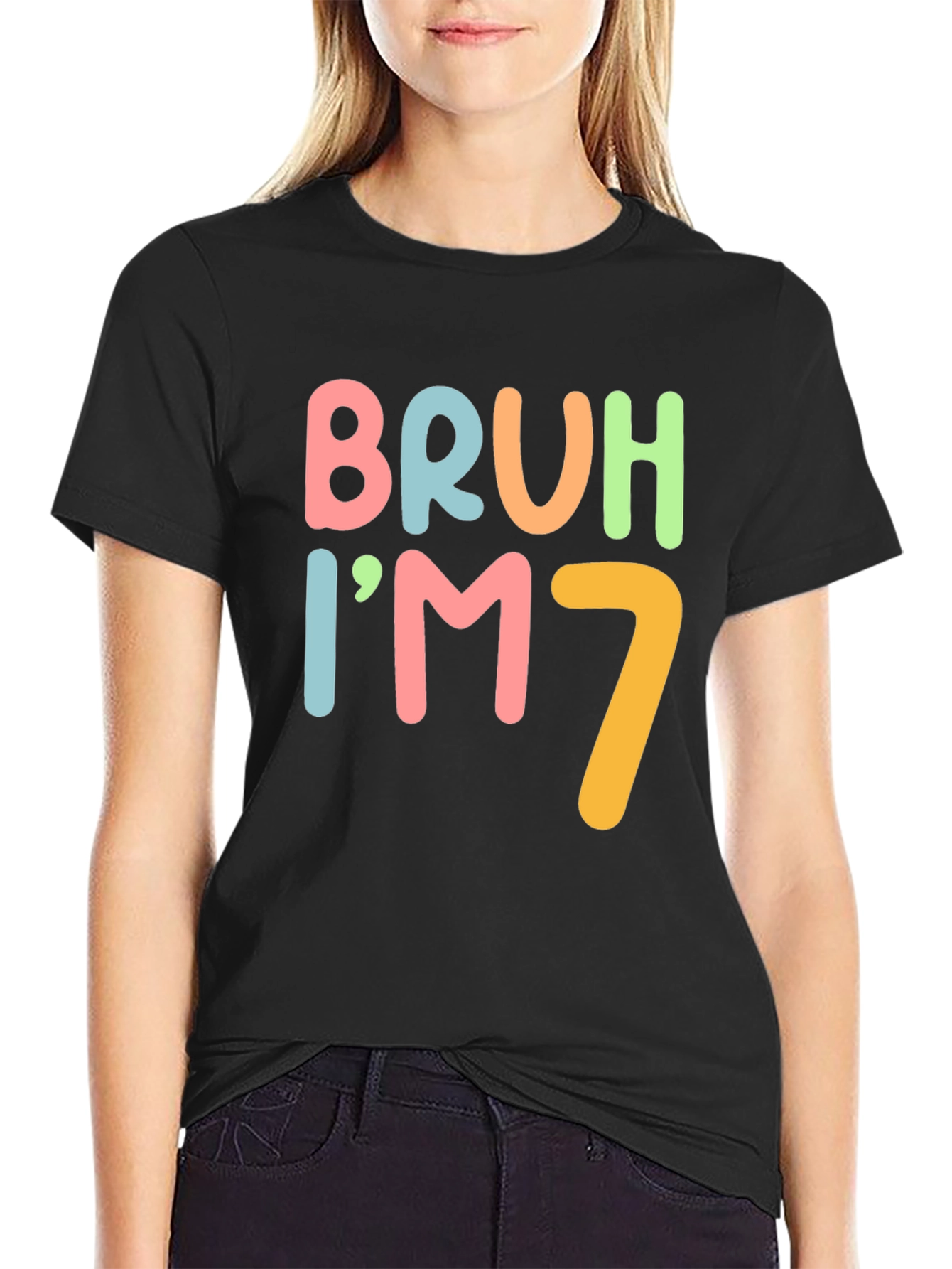 Bruh Im 7 Funny Birthday T-Shirt