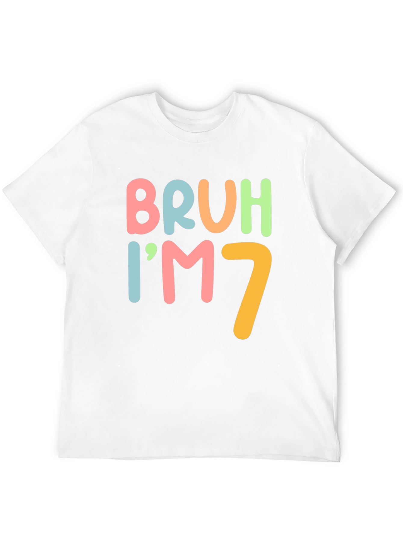 Bruh Im 7 Funny Birthday T-Shirt