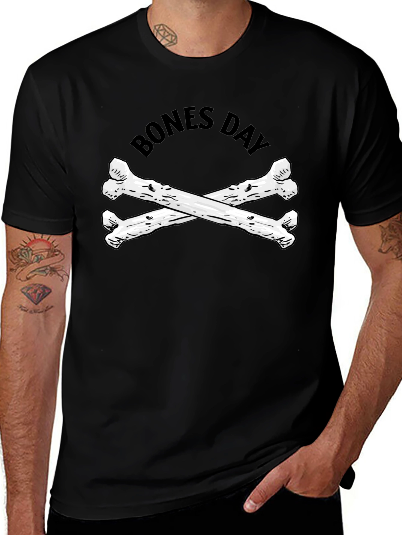 Bones Day Graphic T-Shirt - Unisex Black Tee