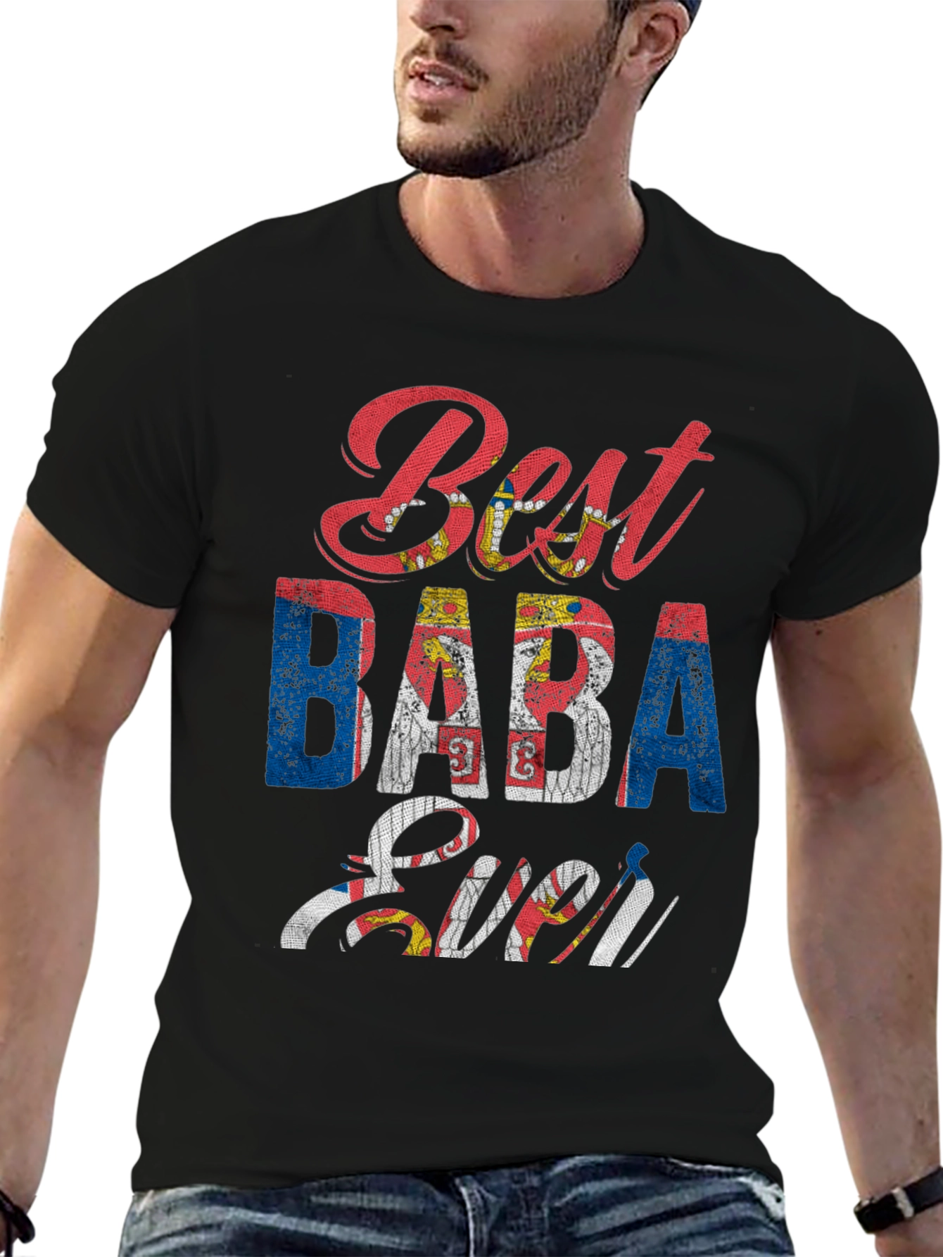 Best Baba Ever Serbian Flag T-Shirt