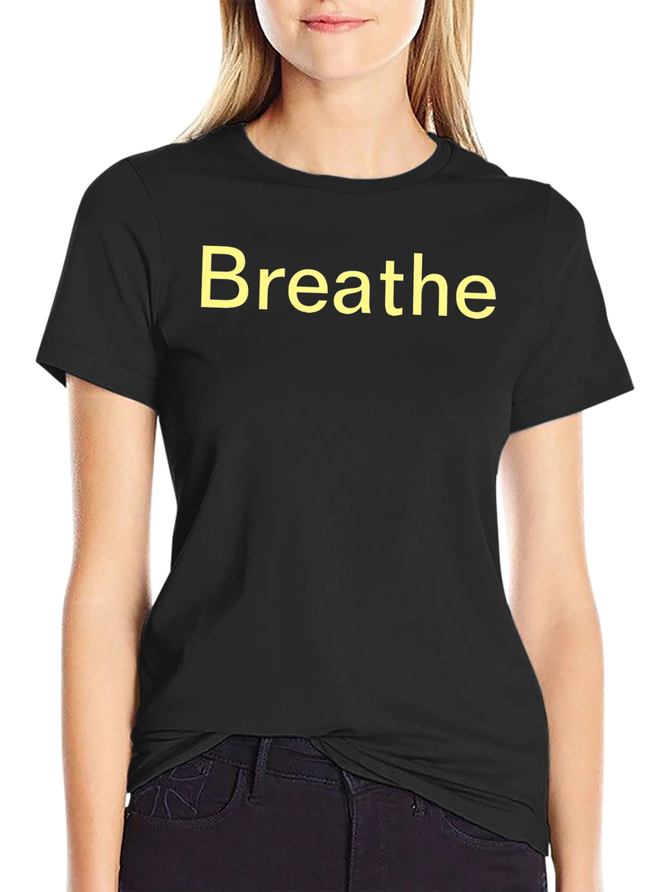 Breathe Graphic Tee - Black Cotton Comfort