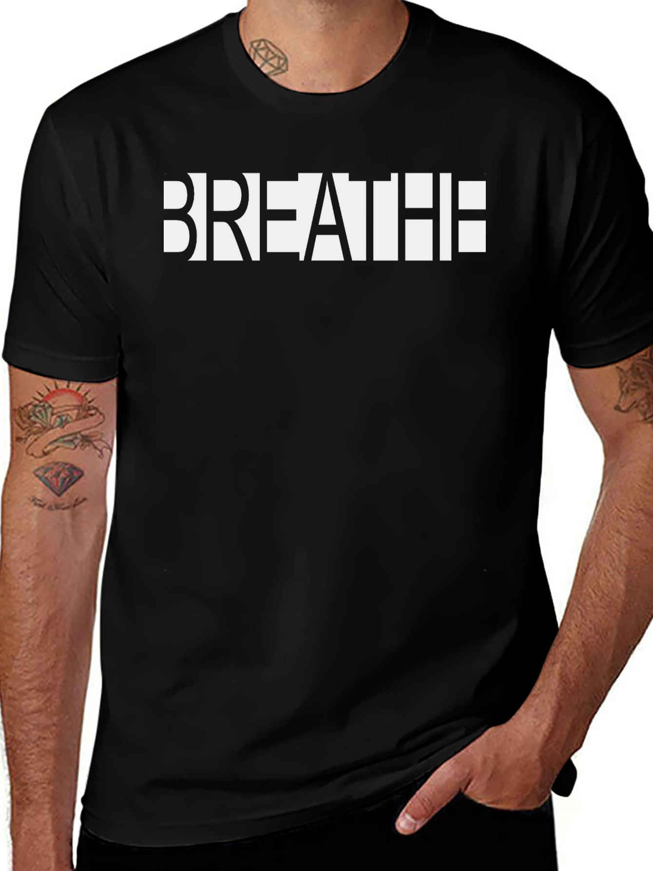 Breathe Graphic Tee - Relaxed Fit Cotton T-Shirt