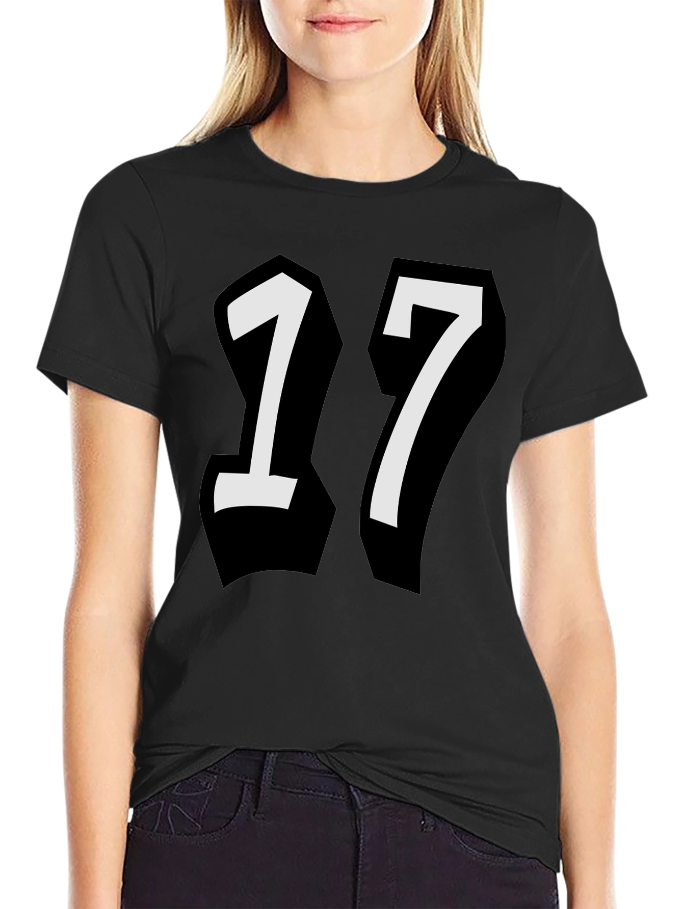 Bold Number 17 Black T-Shirt