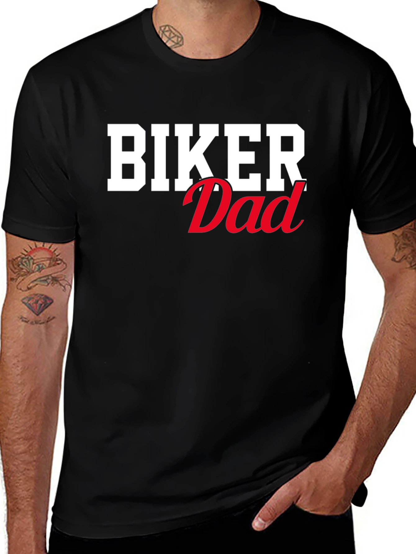 Biker Dad Graphic T-Shirt - Black