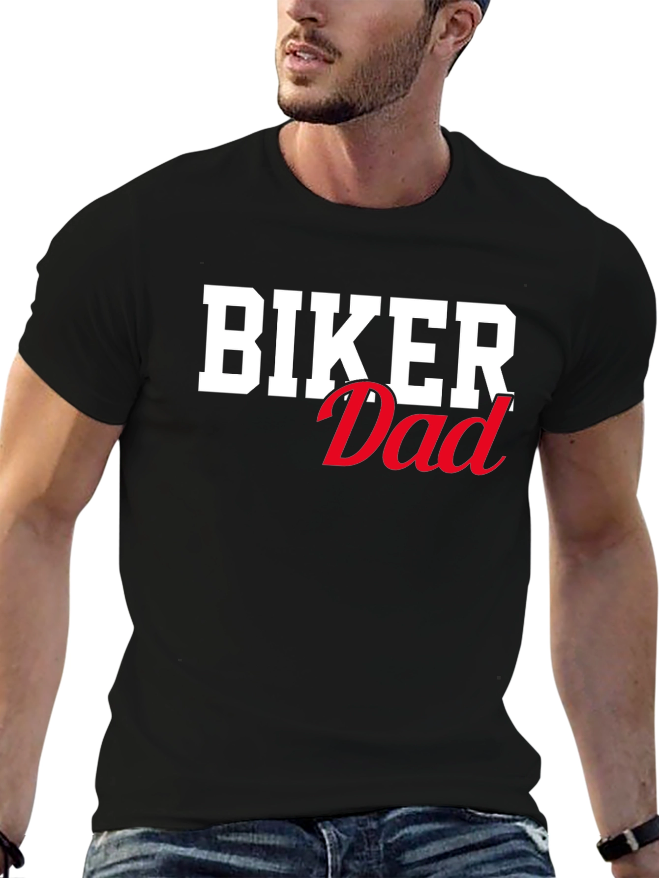 Biker Dad Graphic T-Shirt - Black