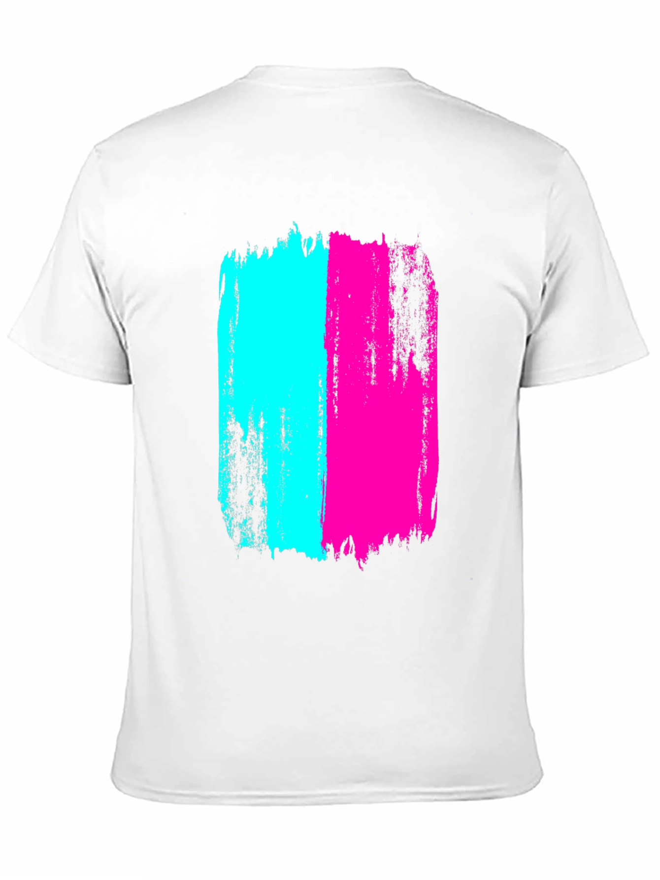 Bold Brushstroke Tee - Cyan & Magenta Graphic Print