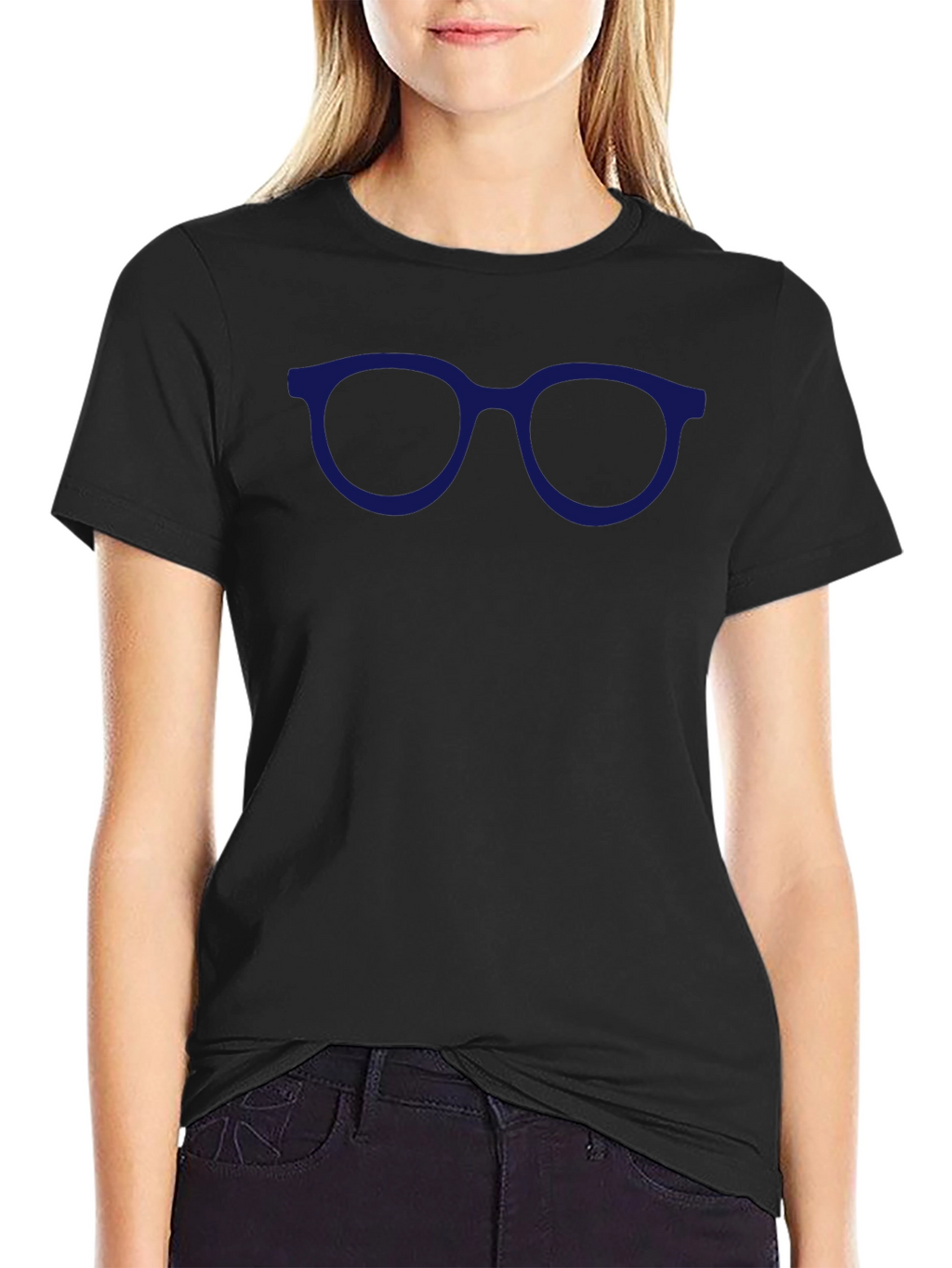 Blue Glasses Graphic Tee - Classic Style