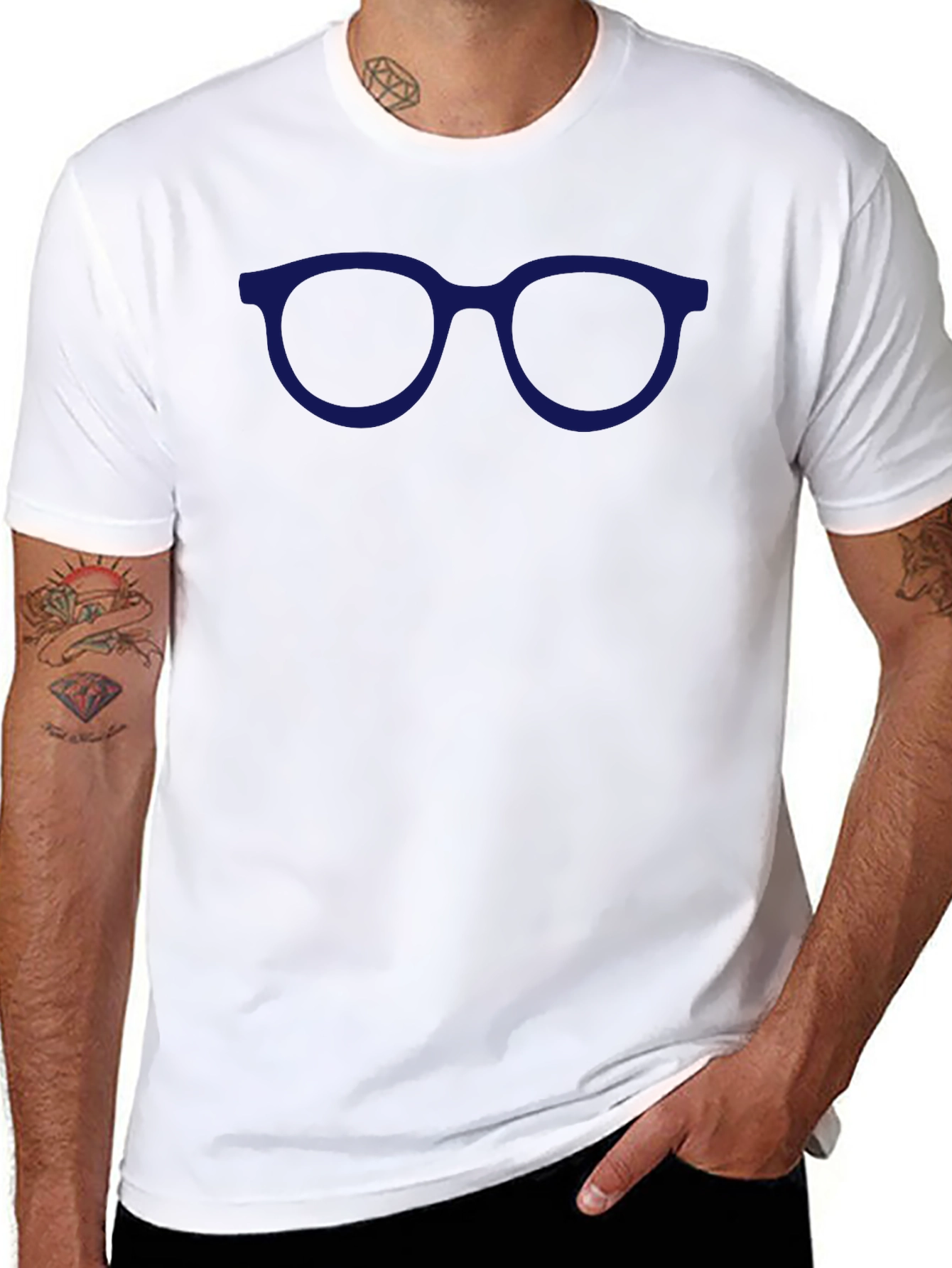 Blue Glasses Graphic Tee - Classic Style