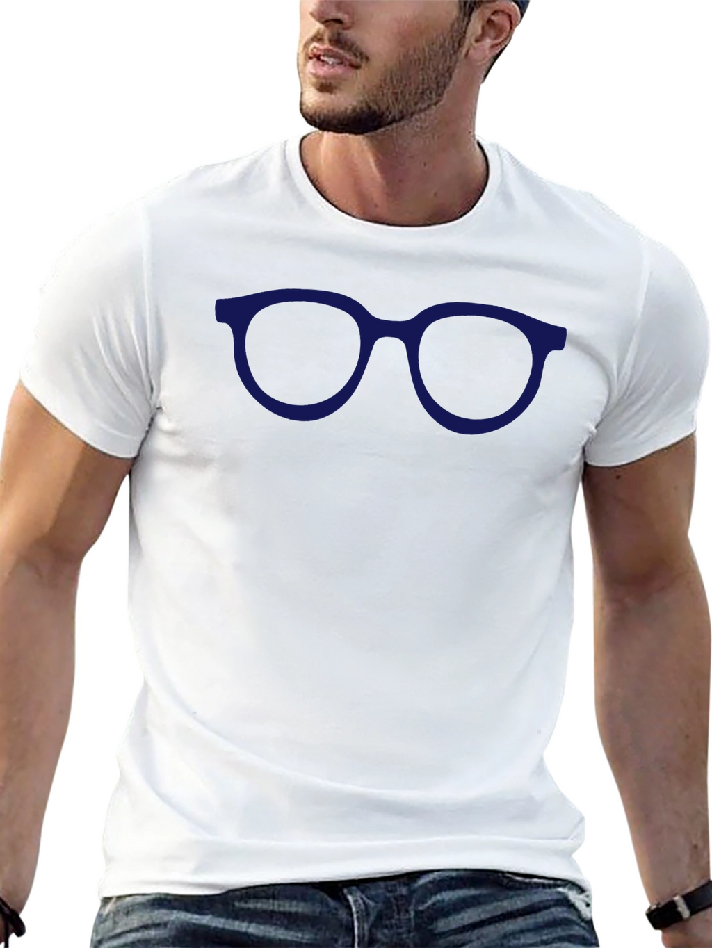 Blue Glasses Graphic Tee - Classic Style