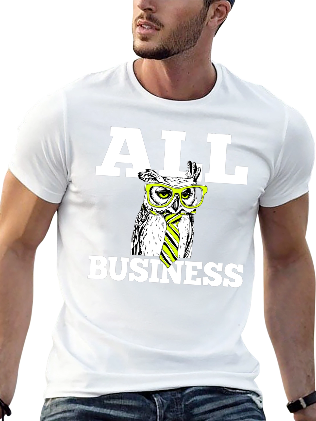 All Business Owl T-Shirt - Novelty Graphic Tee