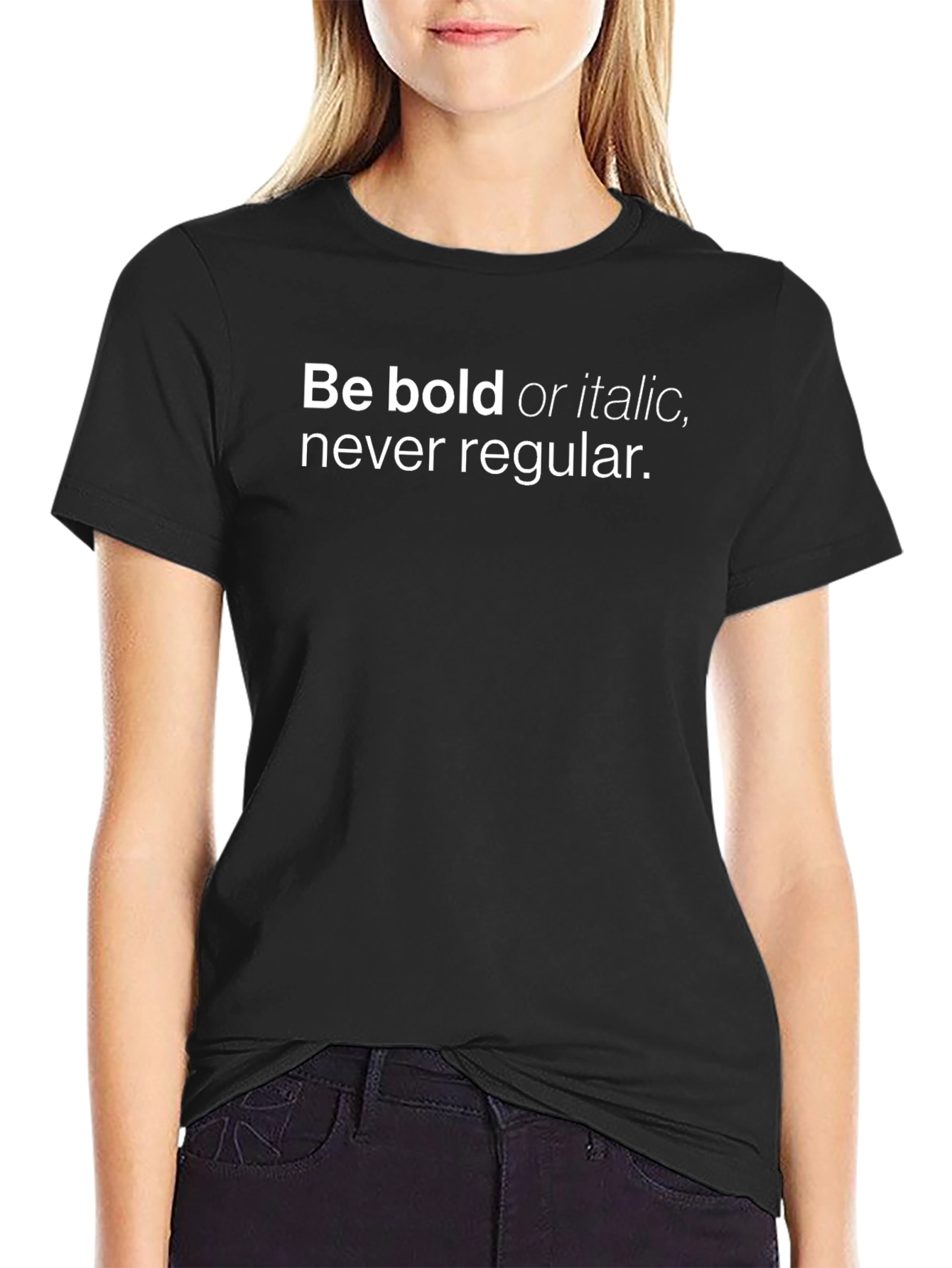 Bold & Italic Tee - Stylish Typography T-Shirt