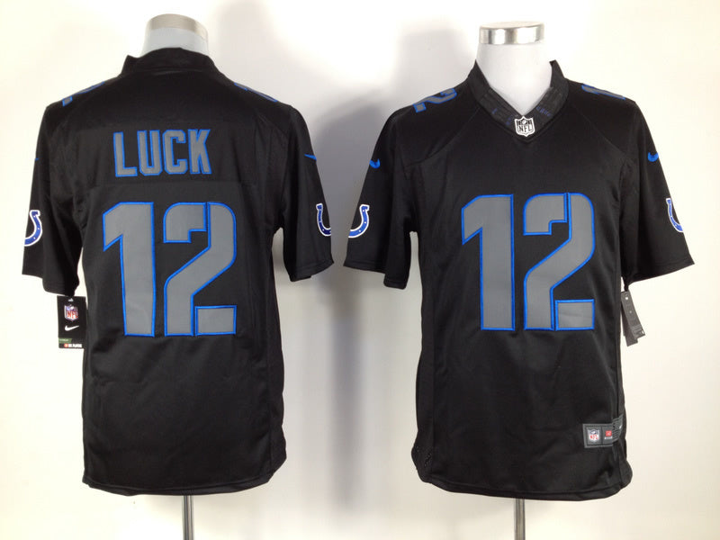Men's Indianapolis Colts Andrew Luck #12 Black Game Jerseys