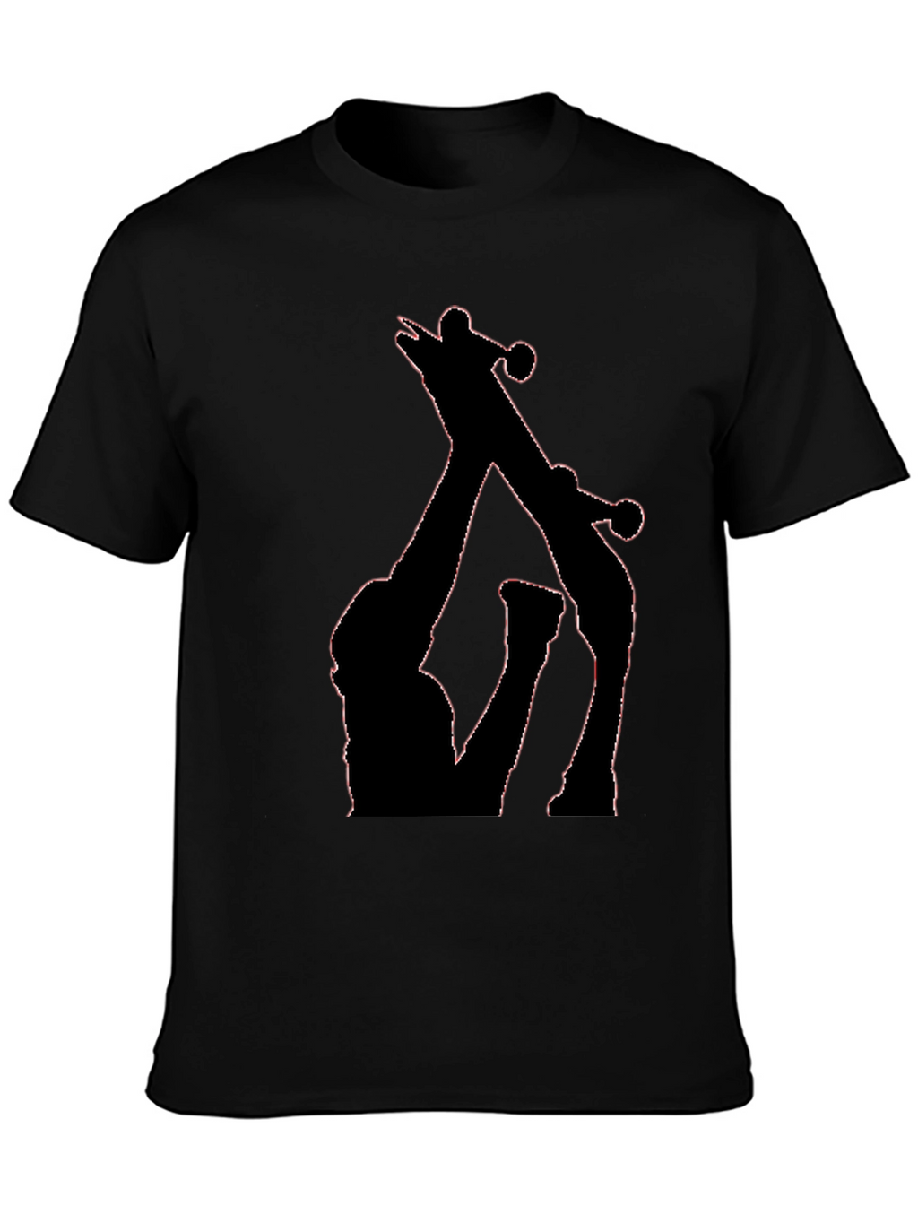 Black T-Shirt with Giraffe Silhouette Graphic