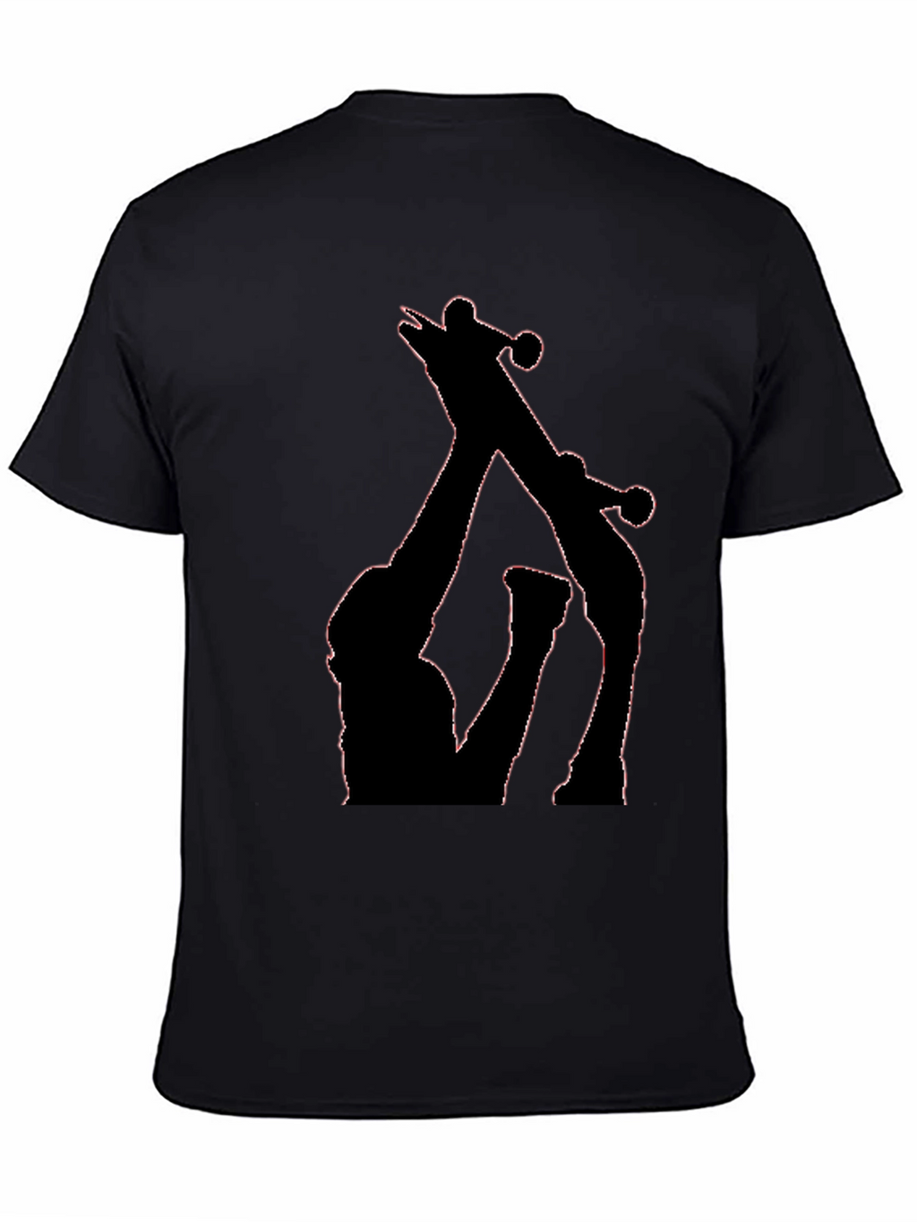 Black T-Shirt with Giraffe Silhouette Graphic