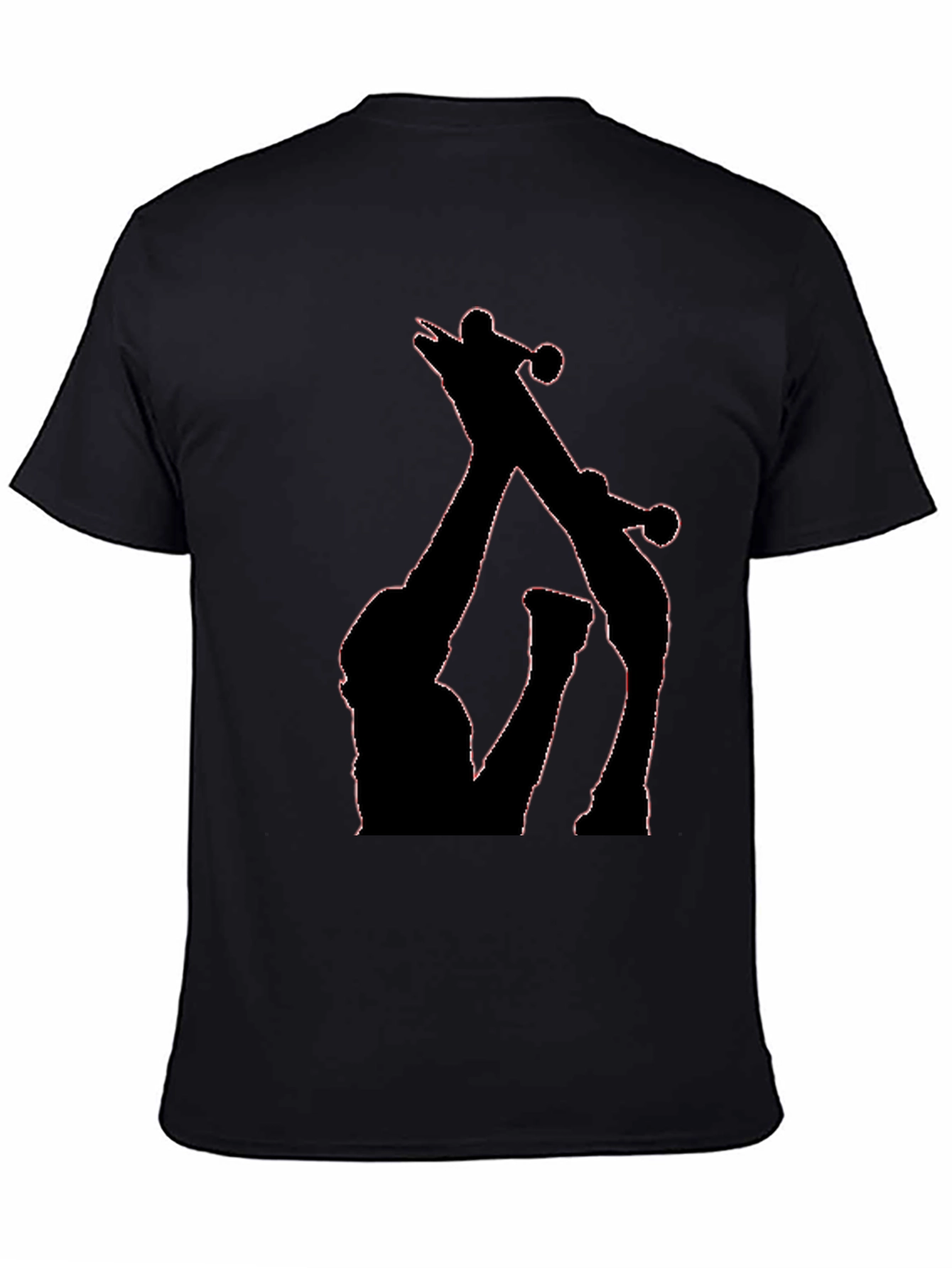 Black T-Shirt with Giraffe Silhouette Graphic