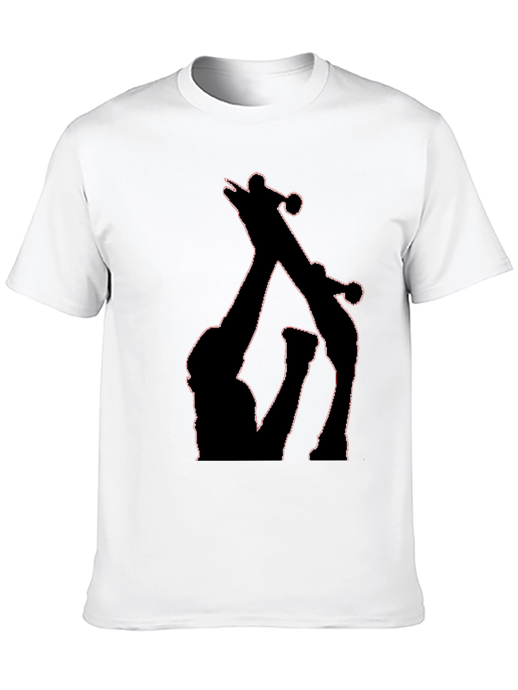 Black T-Shirt with Giraffe Silhouette Graphic