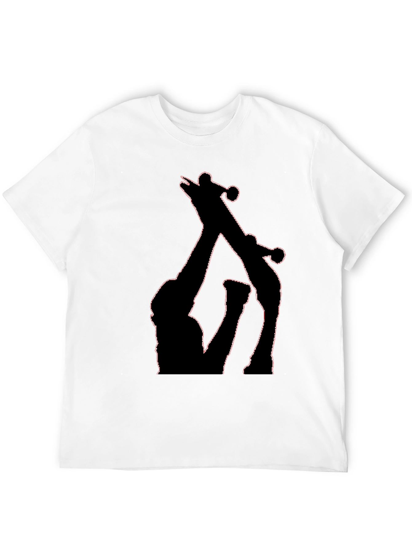 Black T-Shirt with Giraffe Silhouette Graphic