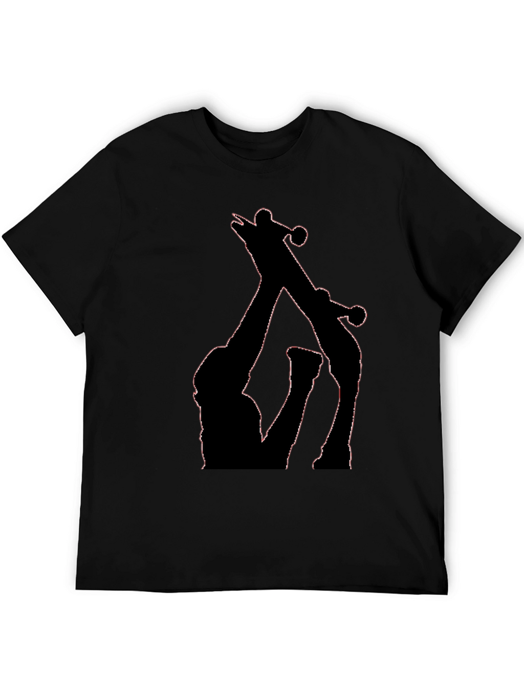 Black T-Shirt with Giraffe Silhouette Graphic